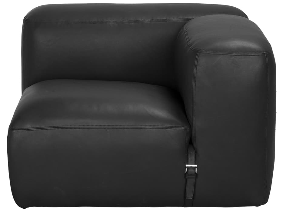 Noir Augustus Black Leather Modular Chair