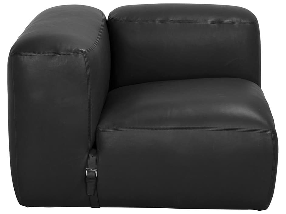 Noir Augustus Black Leather Modular Chair
