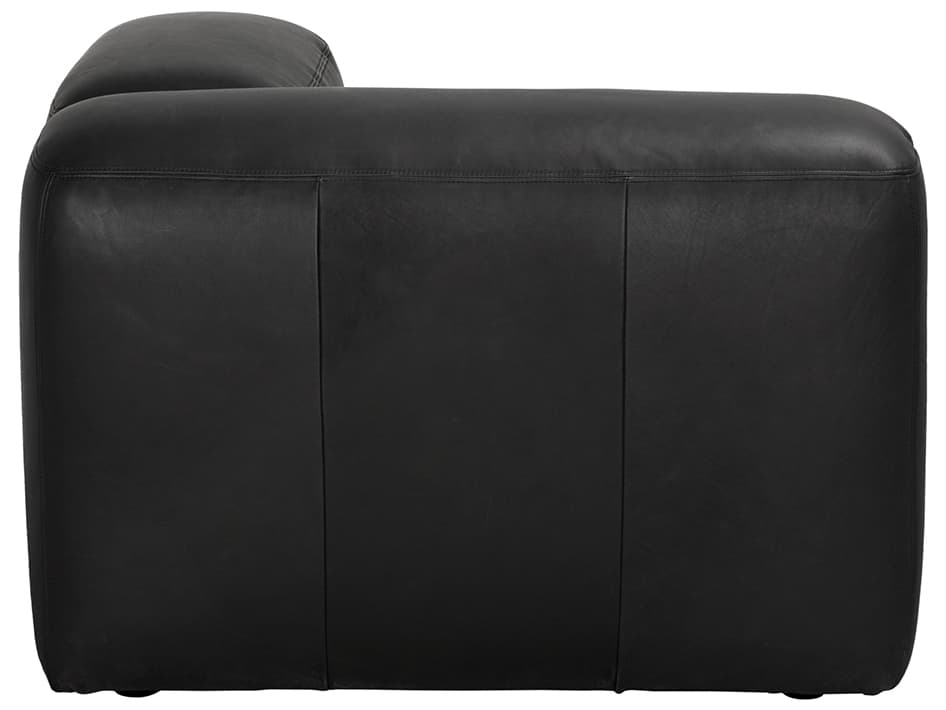 Noir Augustus Black Leather Modular Chair