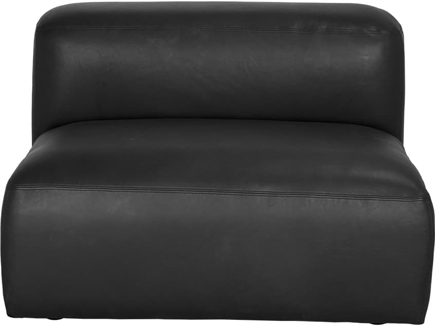 Noir Augustus Black Leather Modular Chair