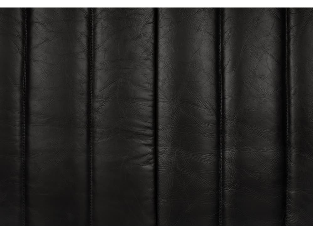 Noir Khann Ebony Black Leather Sofa