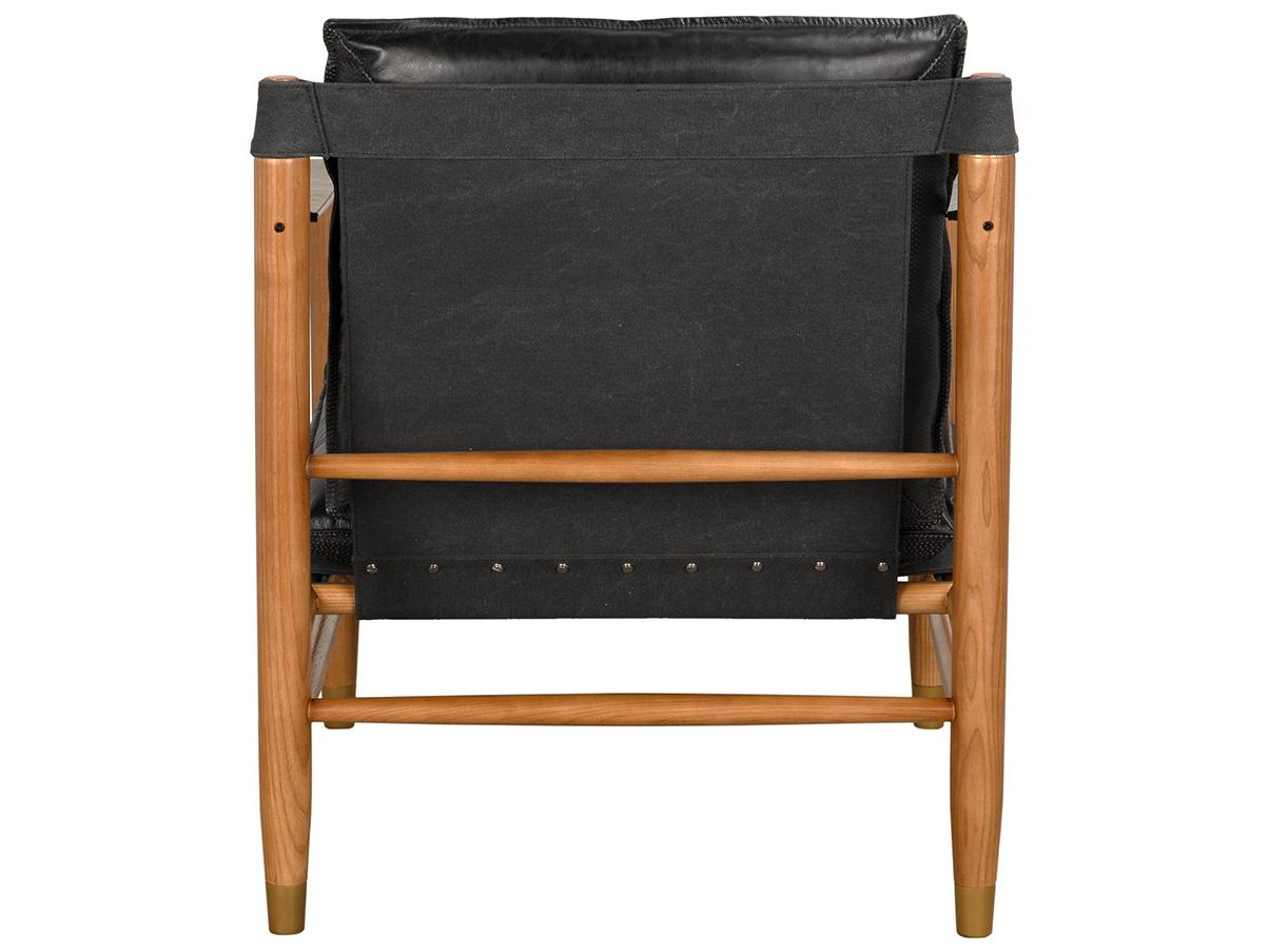 Noir Luther Black Leather Accent Chair