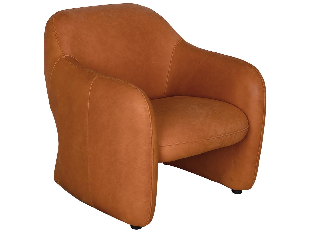 Noir Marx Red Leather Accent Chair