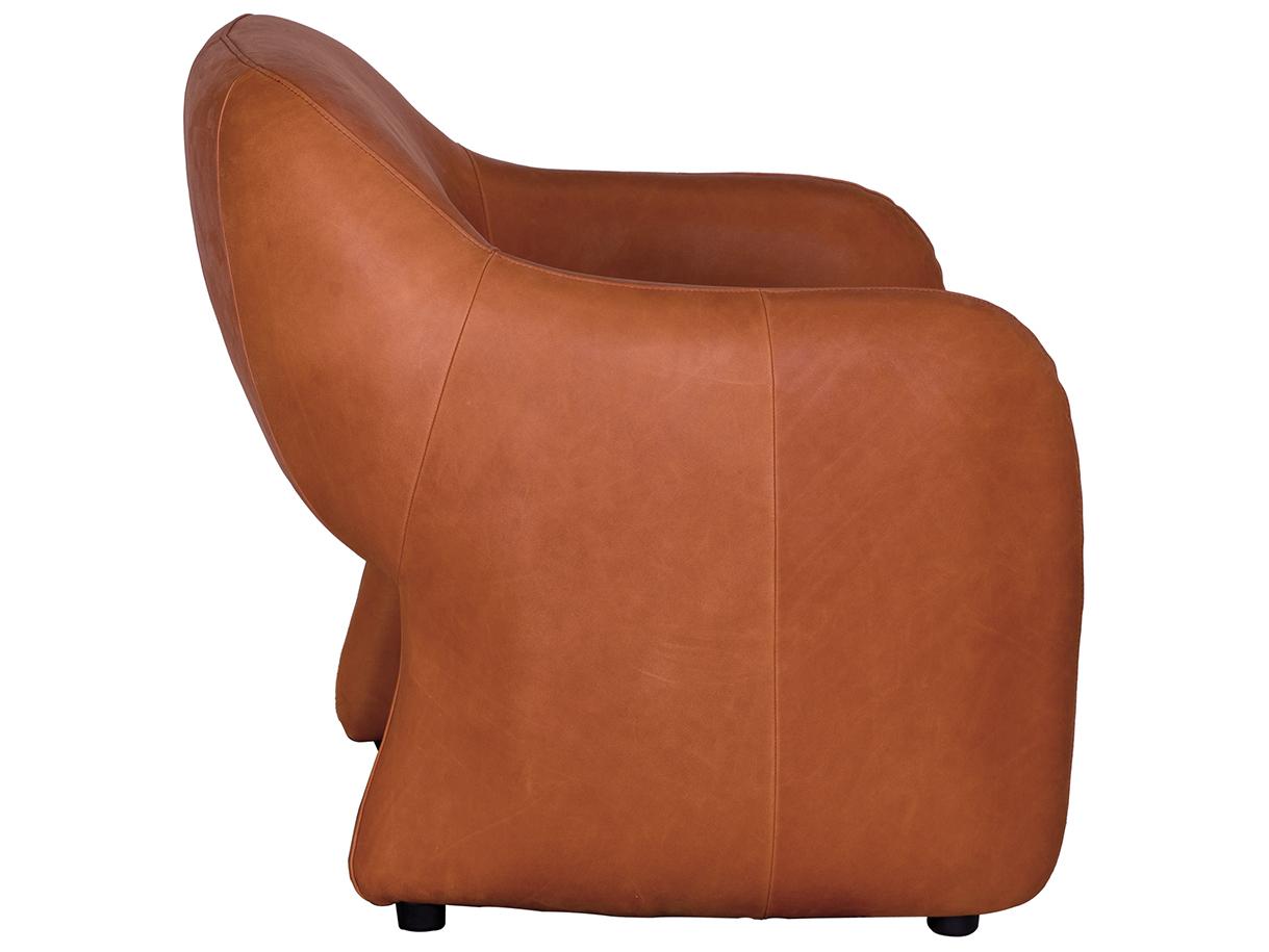 Noir Marx Red Leather Accent Chair
