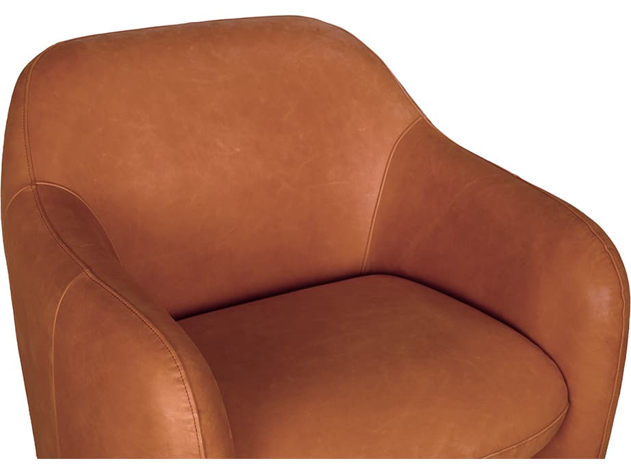 Noir Marx Red Leather Accent Chair