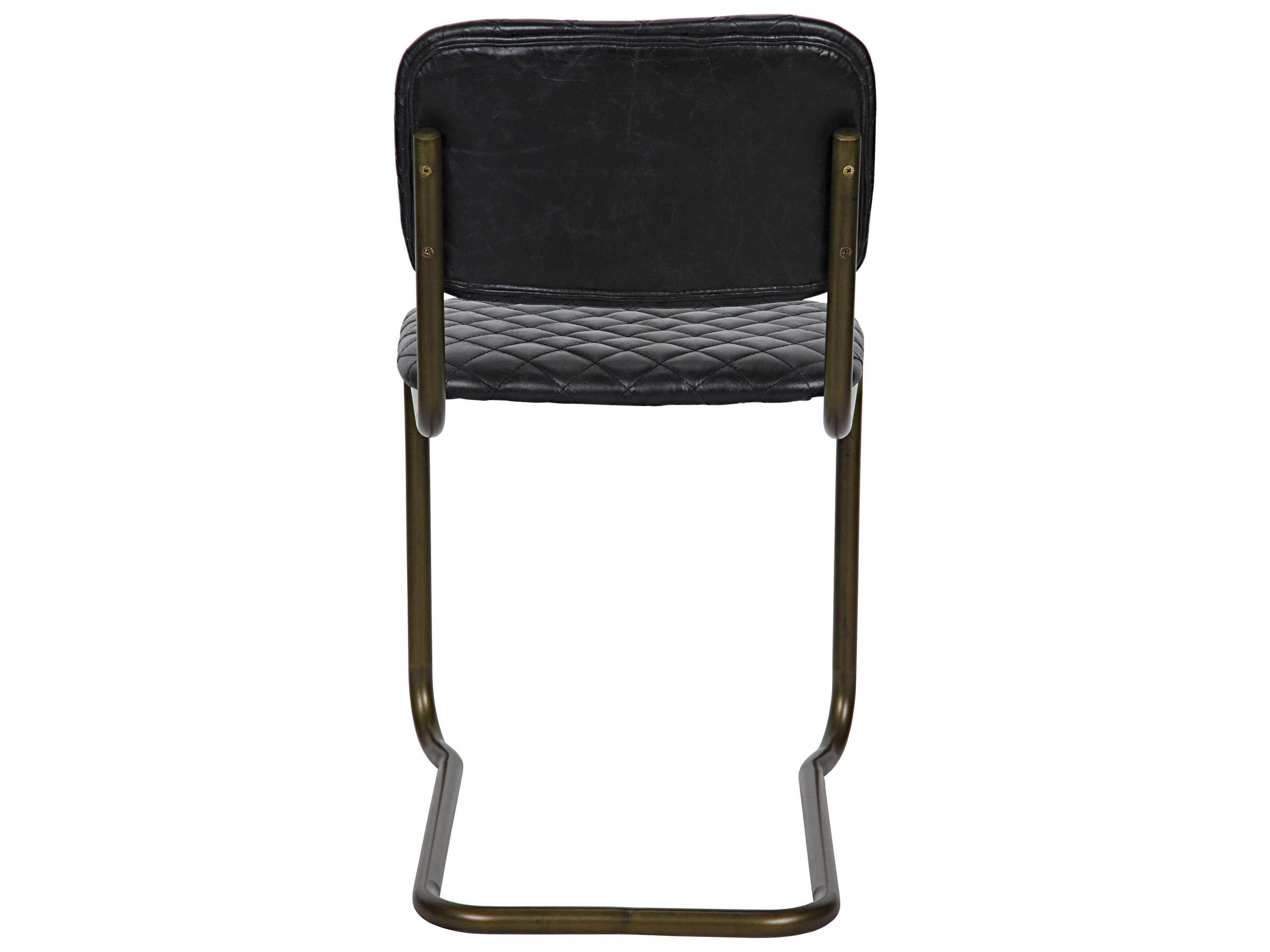 Noir Black Leather Side Dining Chair
