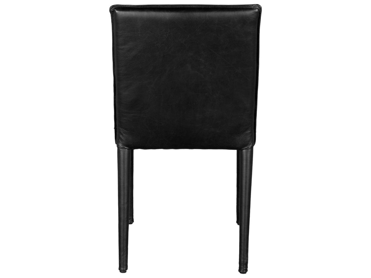 Noir Newton Black Leather Armless Dining Chair
