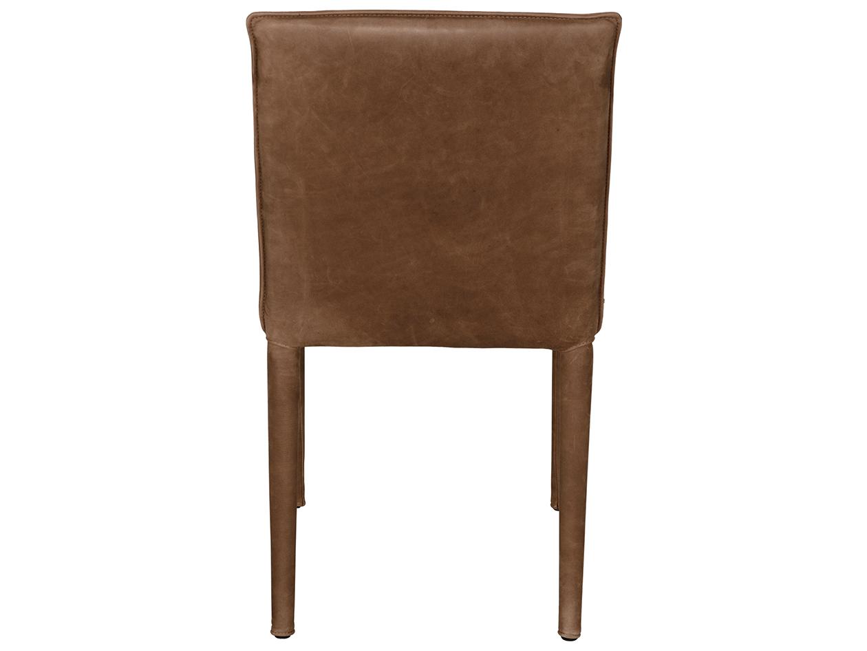 Noir Newton Brown Leather Armless Dining Chair