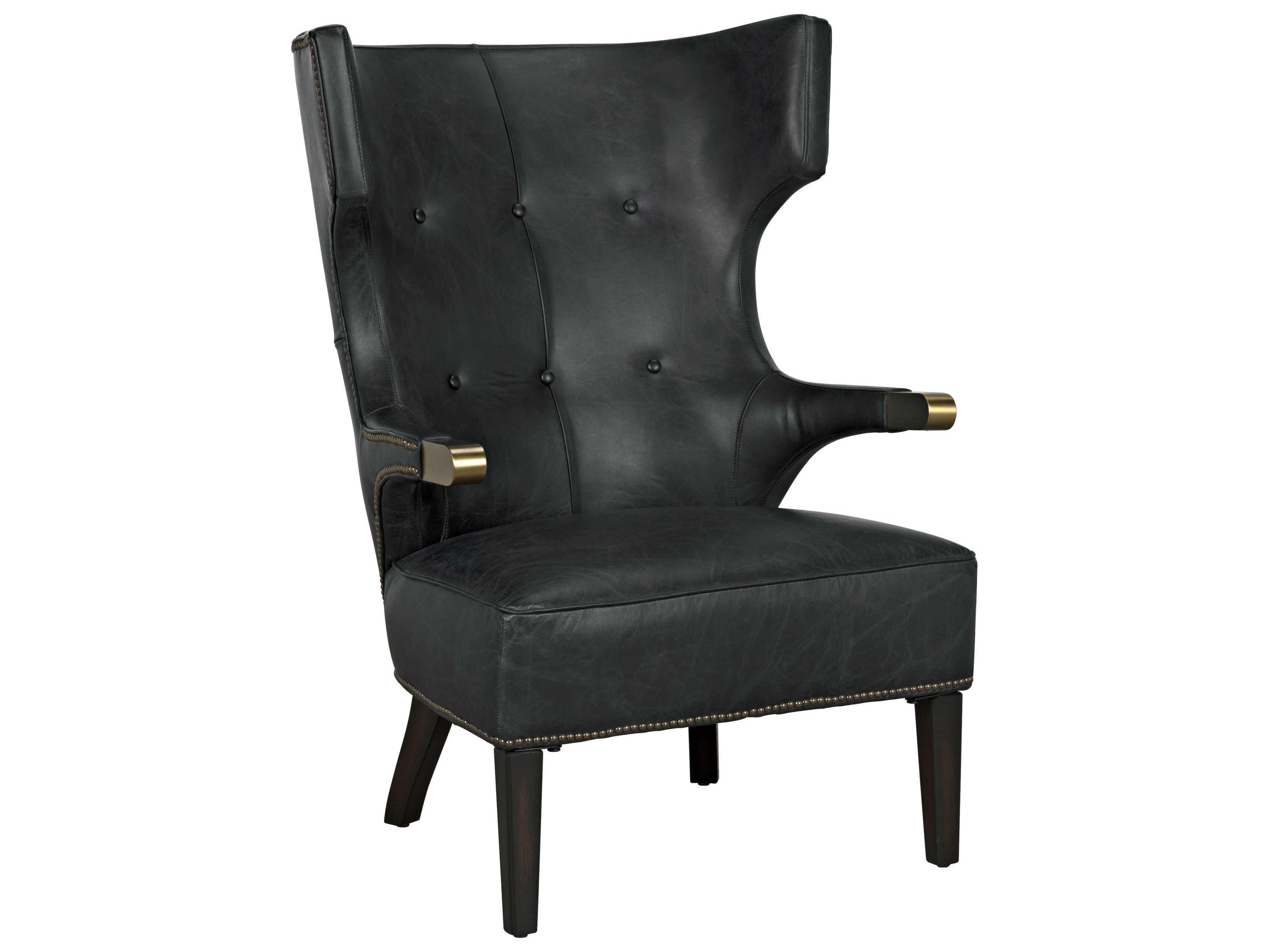 Noir Black Leather Accent Chair