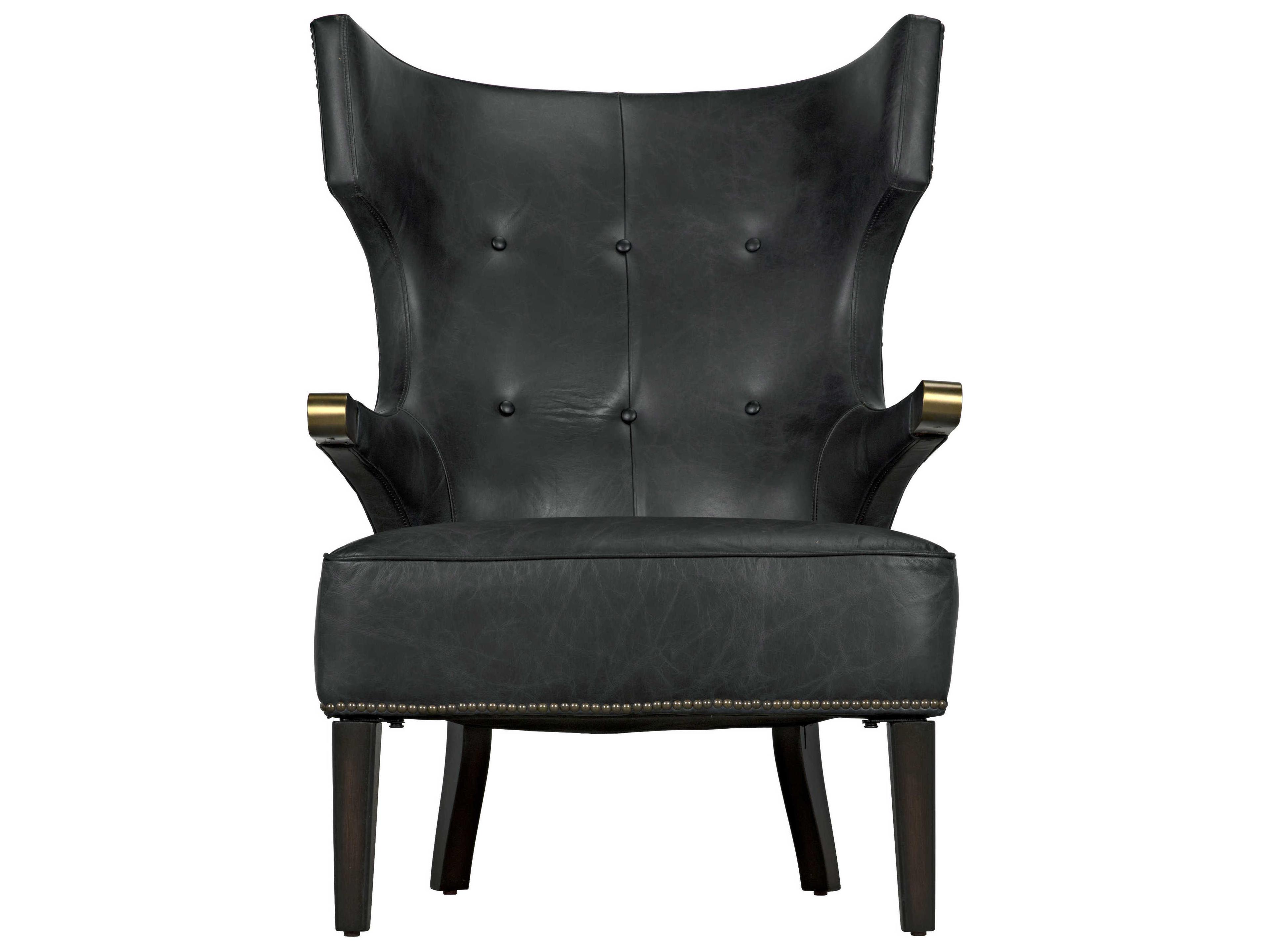 Noir Black Leather Accent Chair