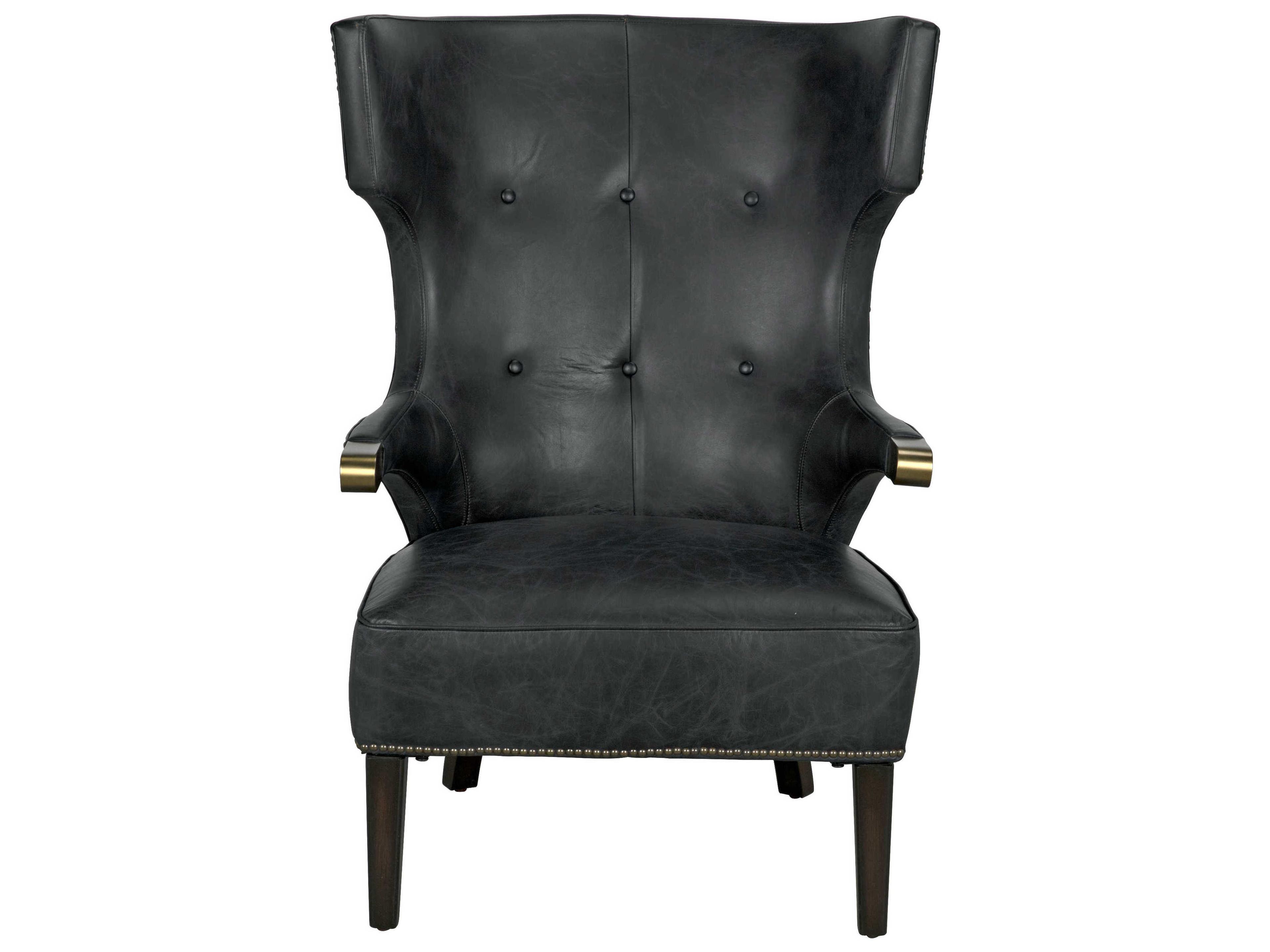 Noir Black Leather Accent Chair