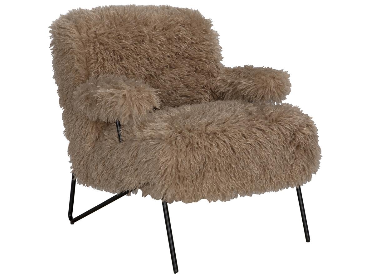 Noir Exeter Brown Fur Accent Chair