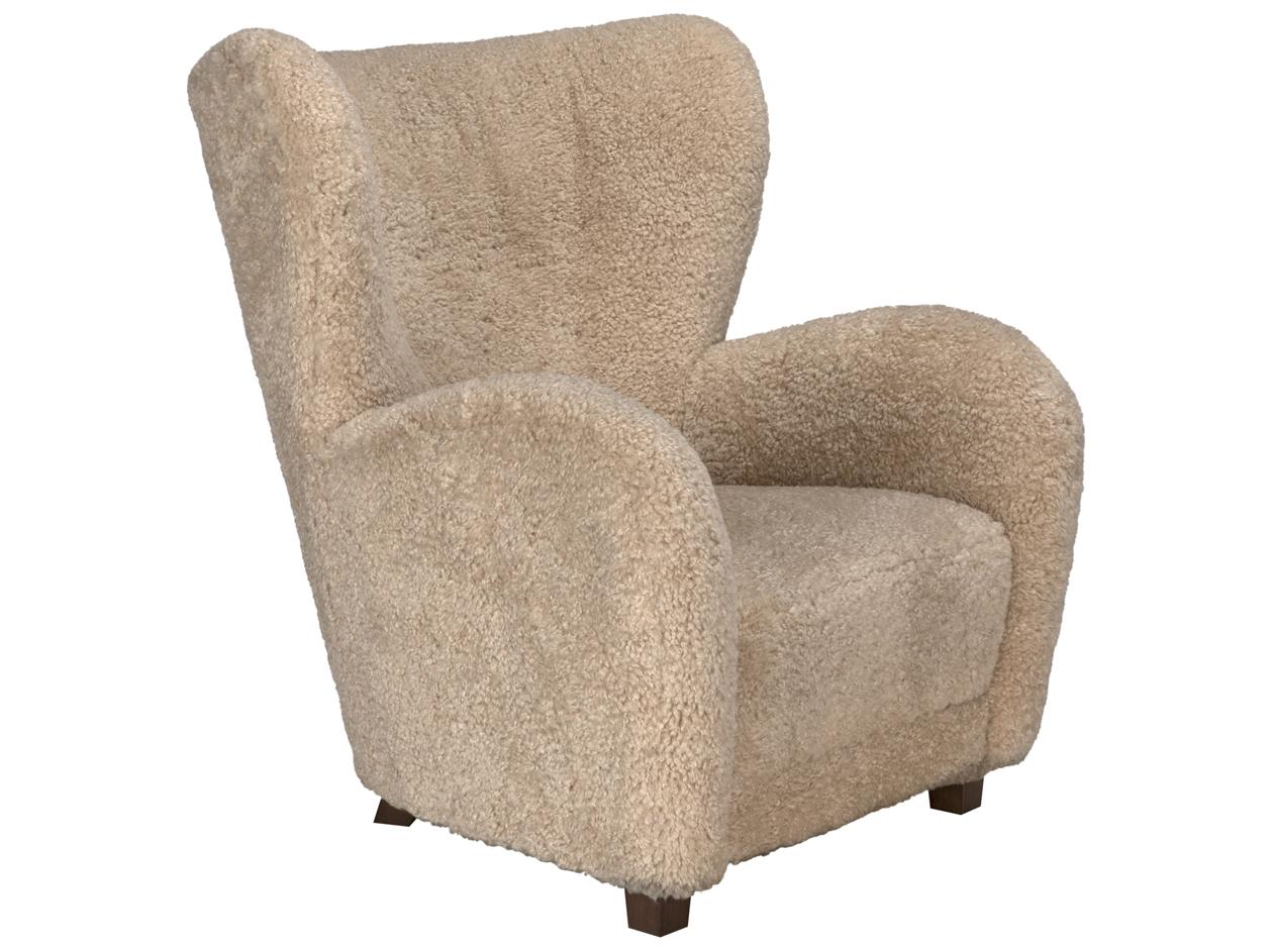 Noir Pola Beige Fur Accent Chair