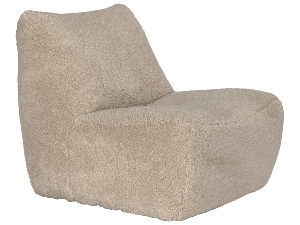 Noir Mcclain Swivel Beige Fur Accent Chair