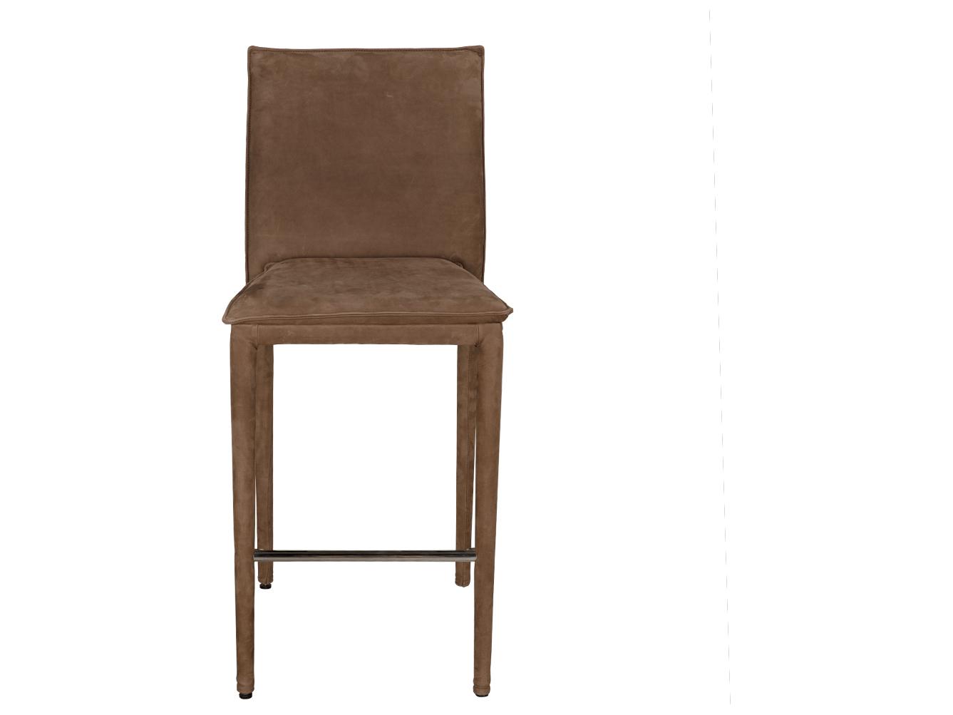 Noir Newton Brown Leather Counter Stool