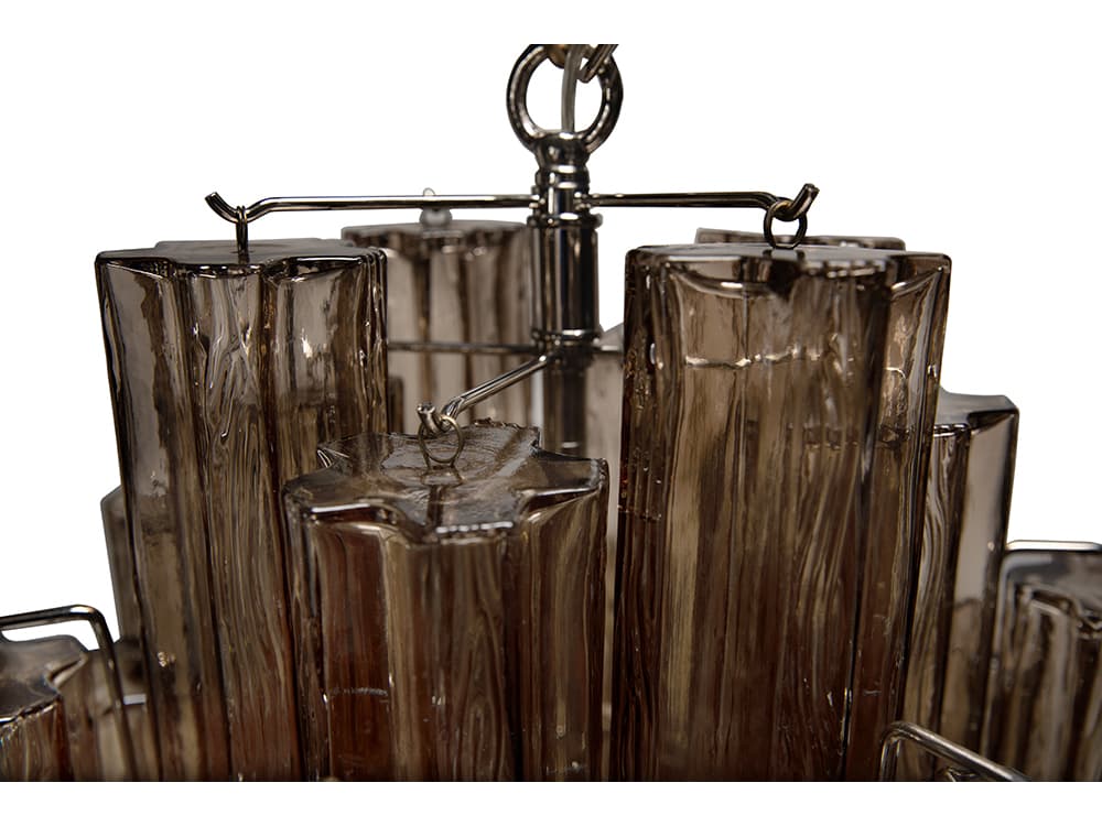 Noir Coco 9-light Silver Tiered Chandelier