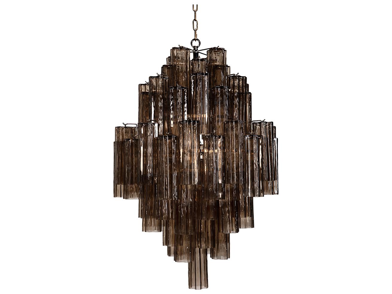 Noir Coco 9-light Silver Tiered Chandelier