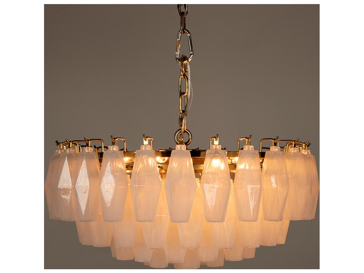 Noir Ludmilla 6-light Antique Brass White Tiered Chandelier