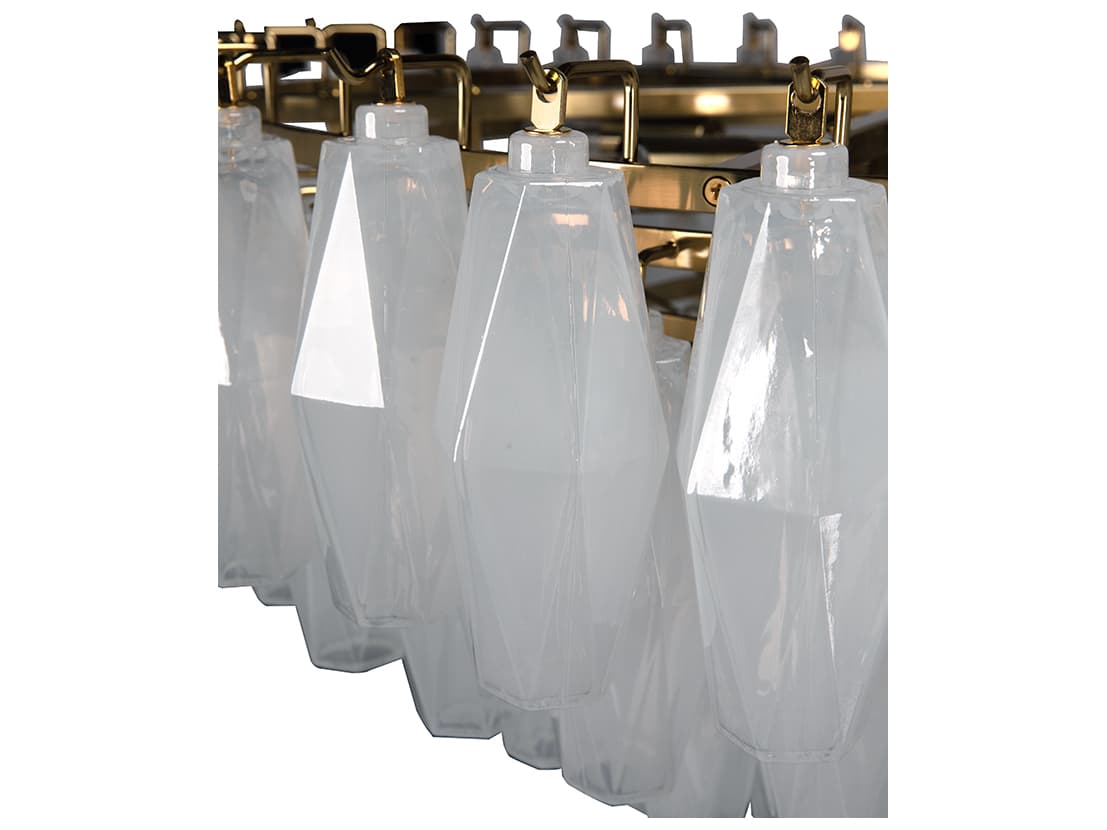 Noir Ludmilla 9-light Antique Brass White Tiered Chandelier