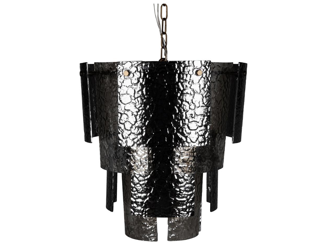 Noir Cornelius 5-light Antique Brass Tiered Chandelier
