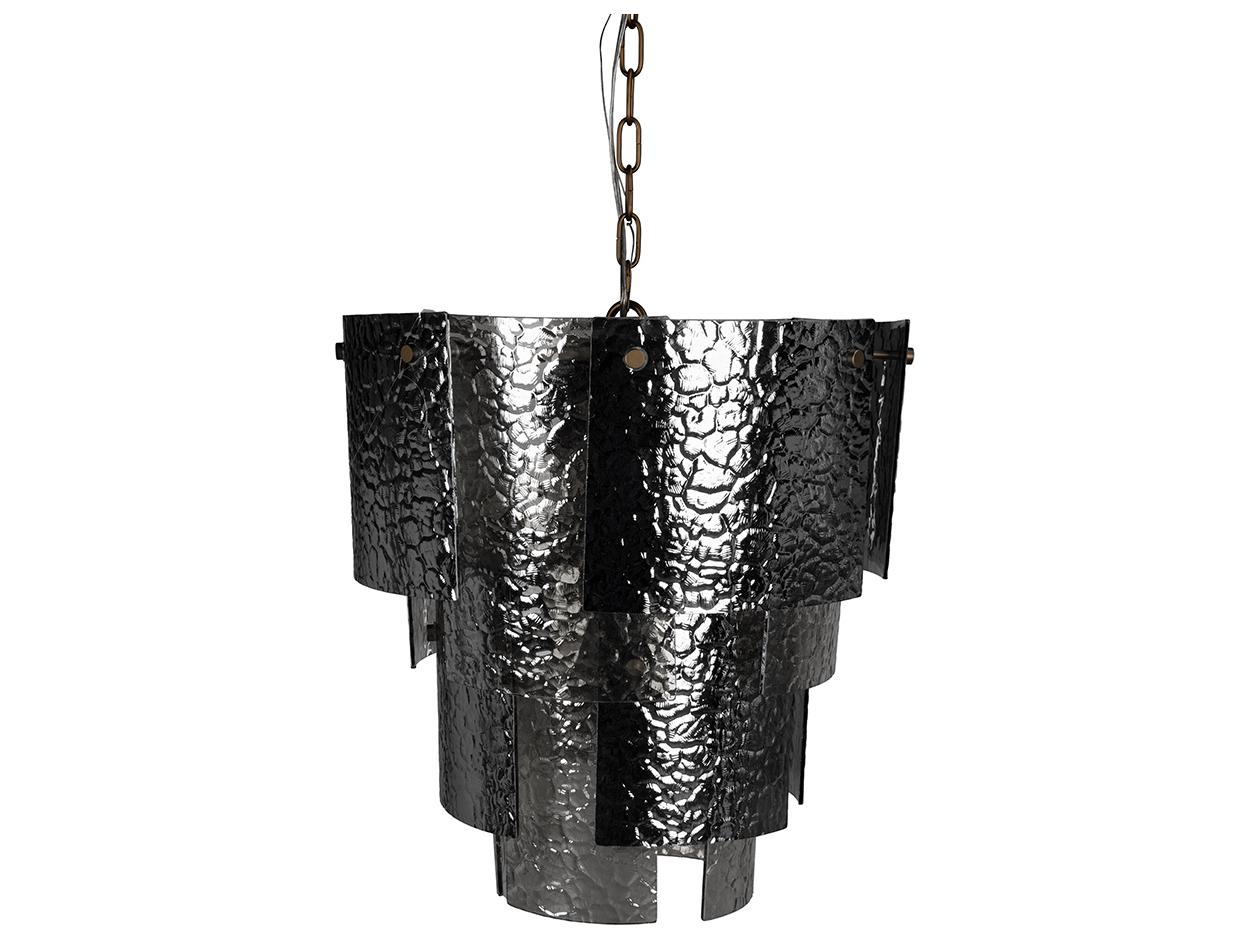 Noir Cornelius 5-light Antique Brass Tiered Chandelier