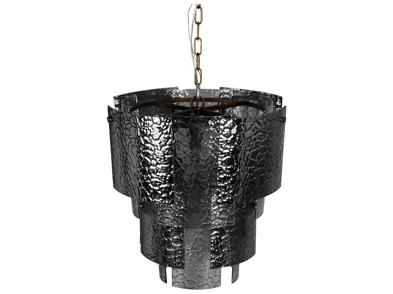 Noir Cornelius 5-light Antique Brass Tiered Chandelier