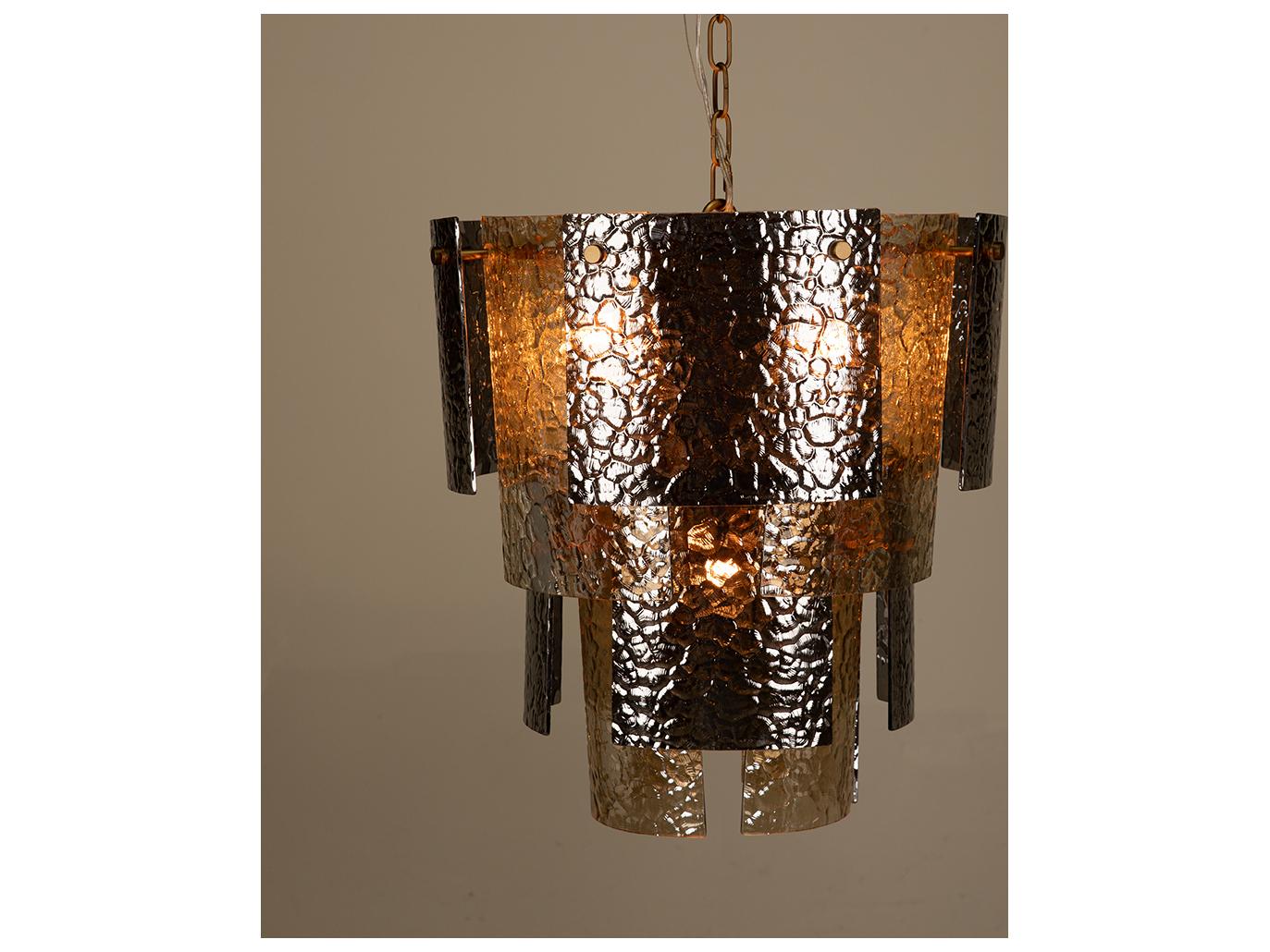 Noir Cornelius 5-light Antique Brass Tiered Chandelier