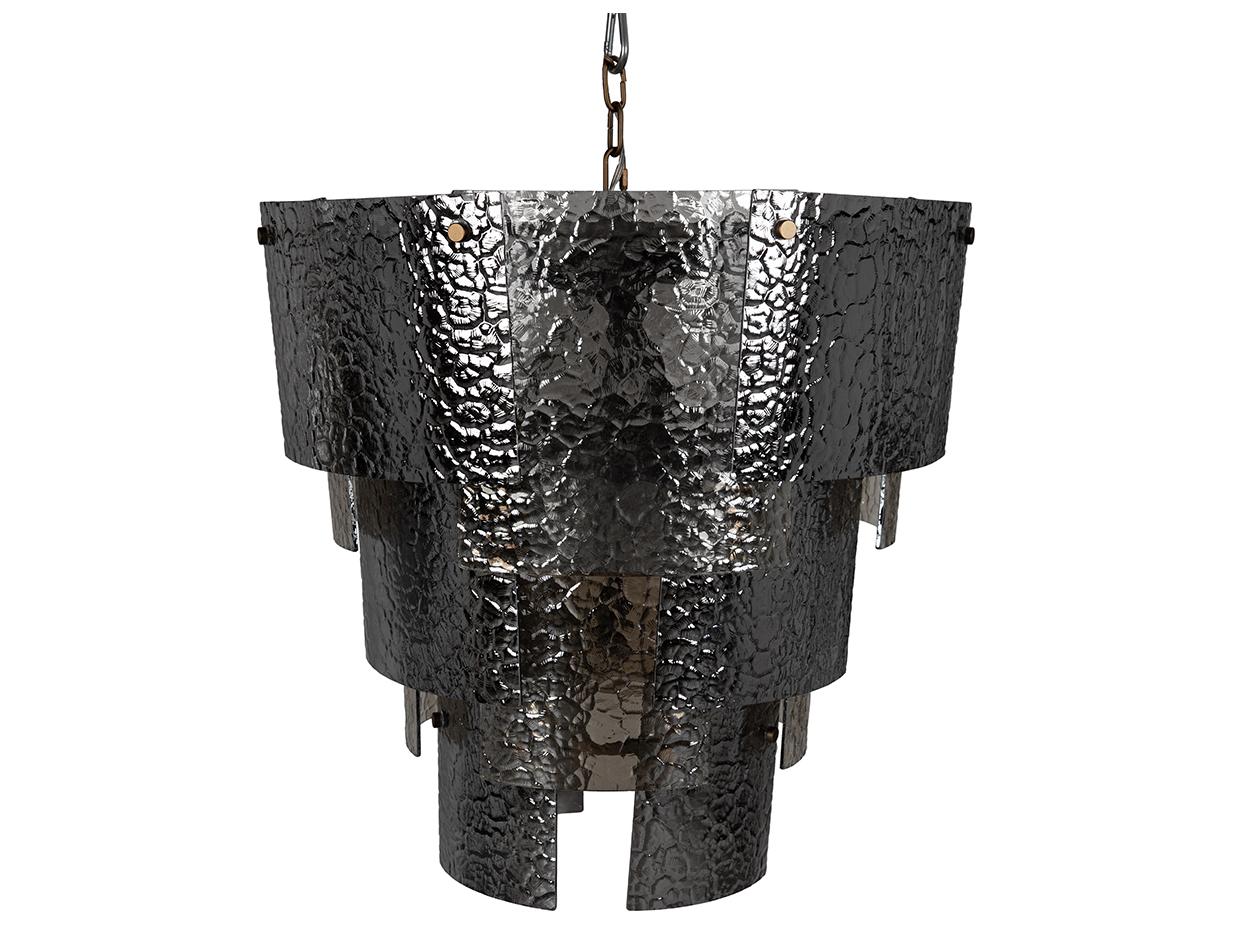 Noir Cornelius 10-light Antique Brass Tiered Chandelier