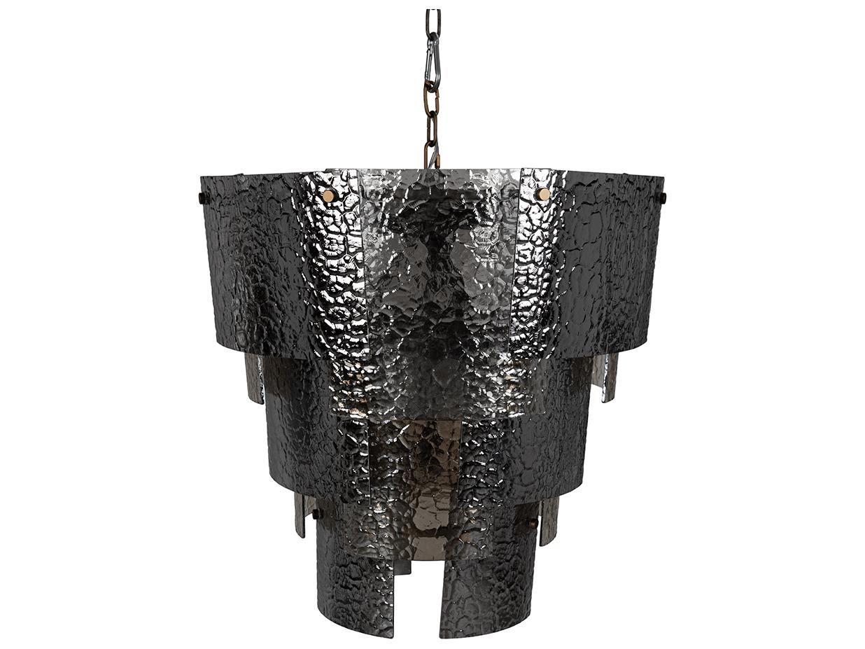Noir Cornelius 10-light Antique Brass Tiered Chandelier