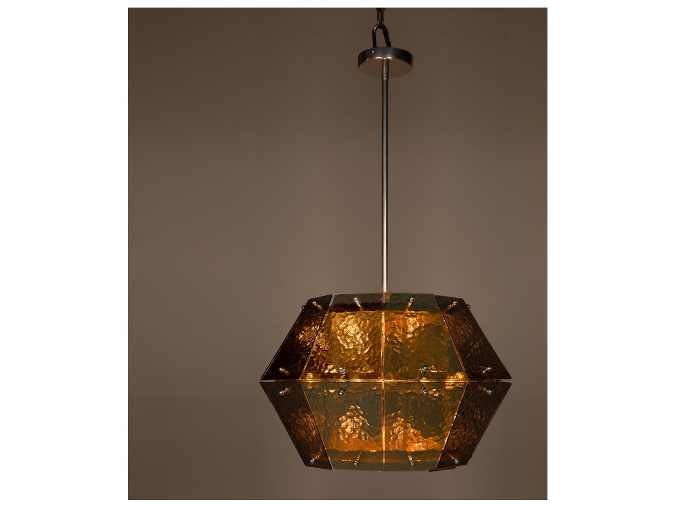 Noir Obsidian 5-light Chrome Gray Geometric Chandelier