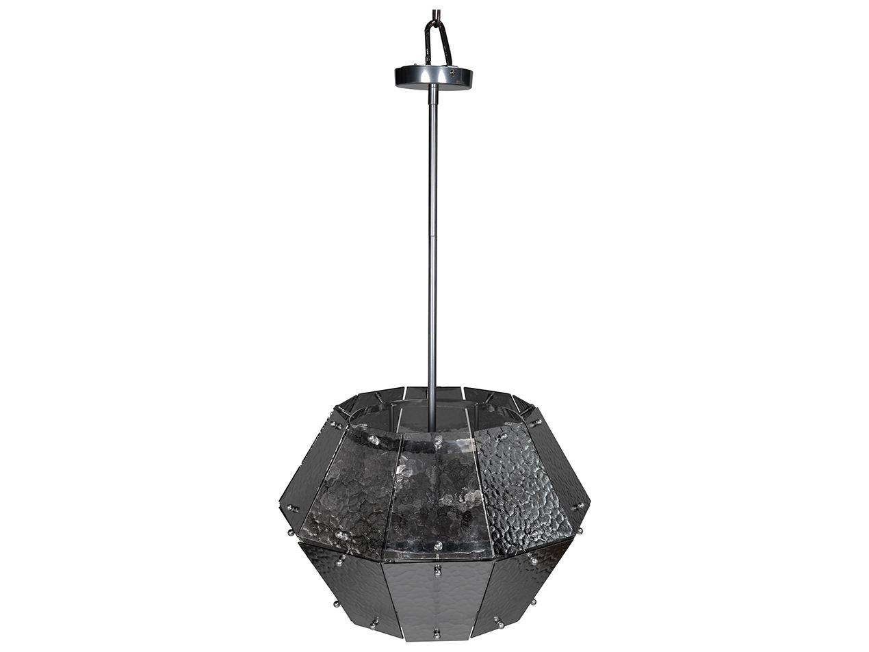 Noir Obsidian 5-light Chrome Gray Geometric Chandelier