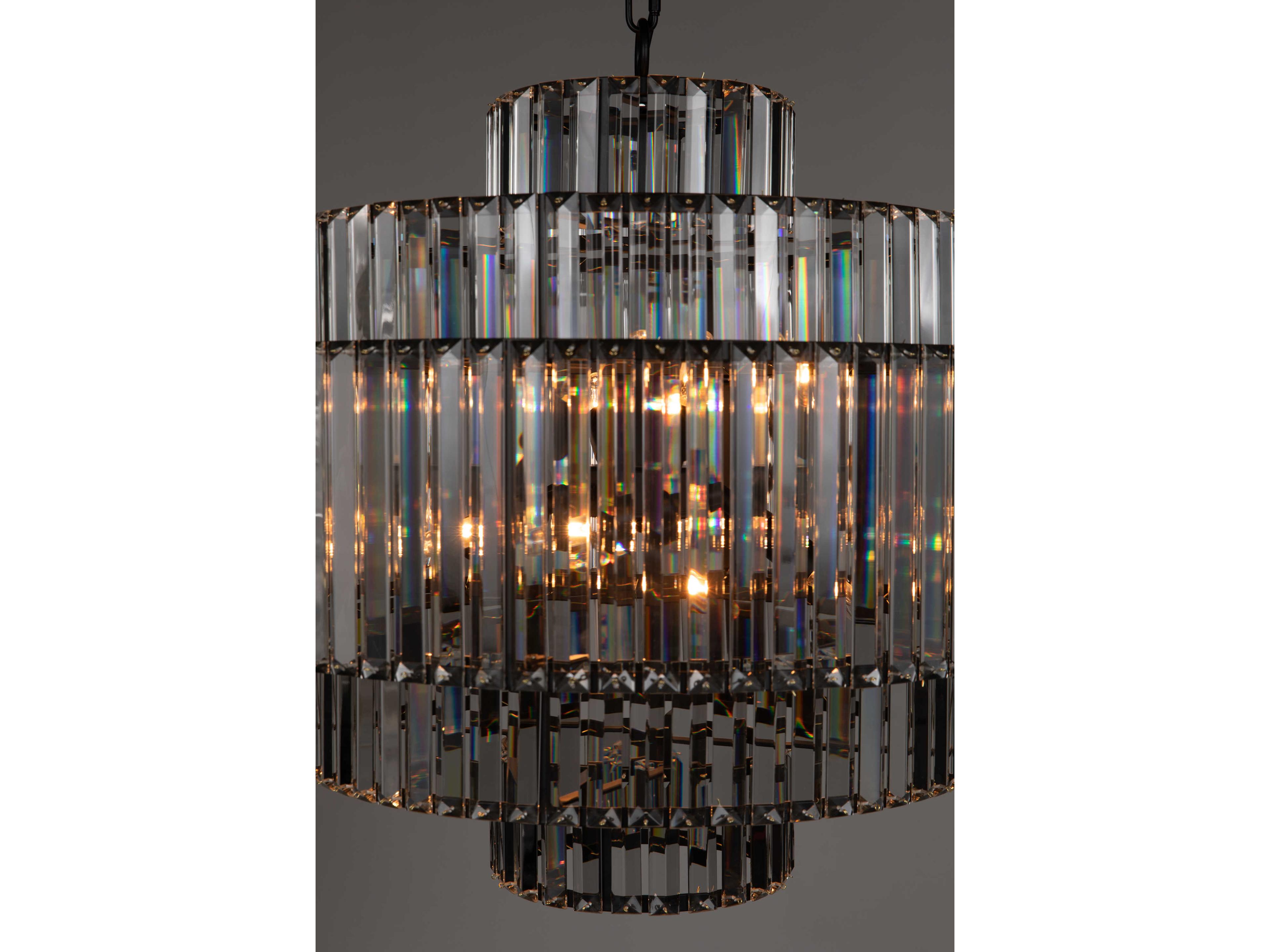 Noir 6-Light Matte Black Tiered Chandelier