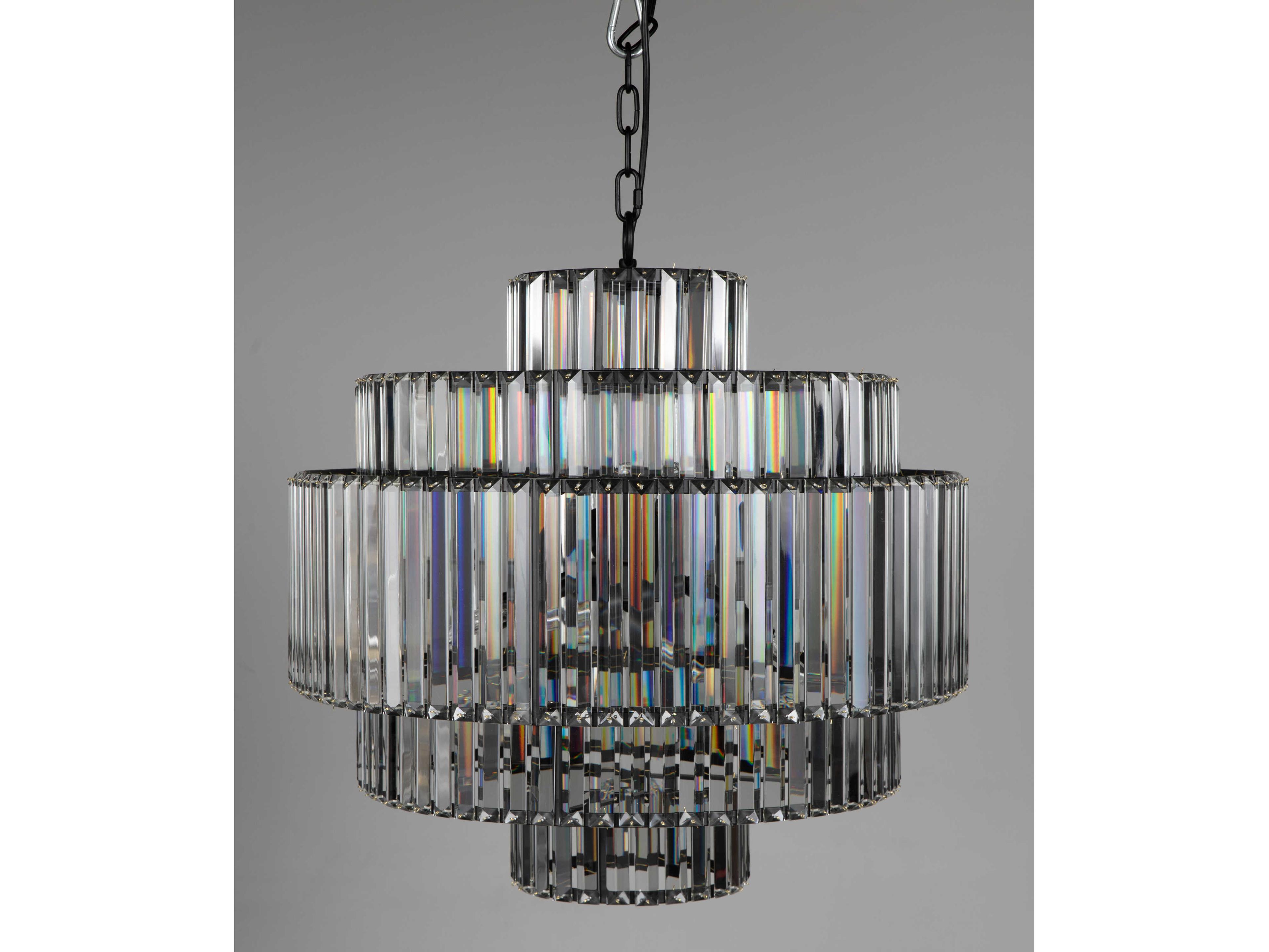 Noir 6-Light Matte Black Tiered Chandelier