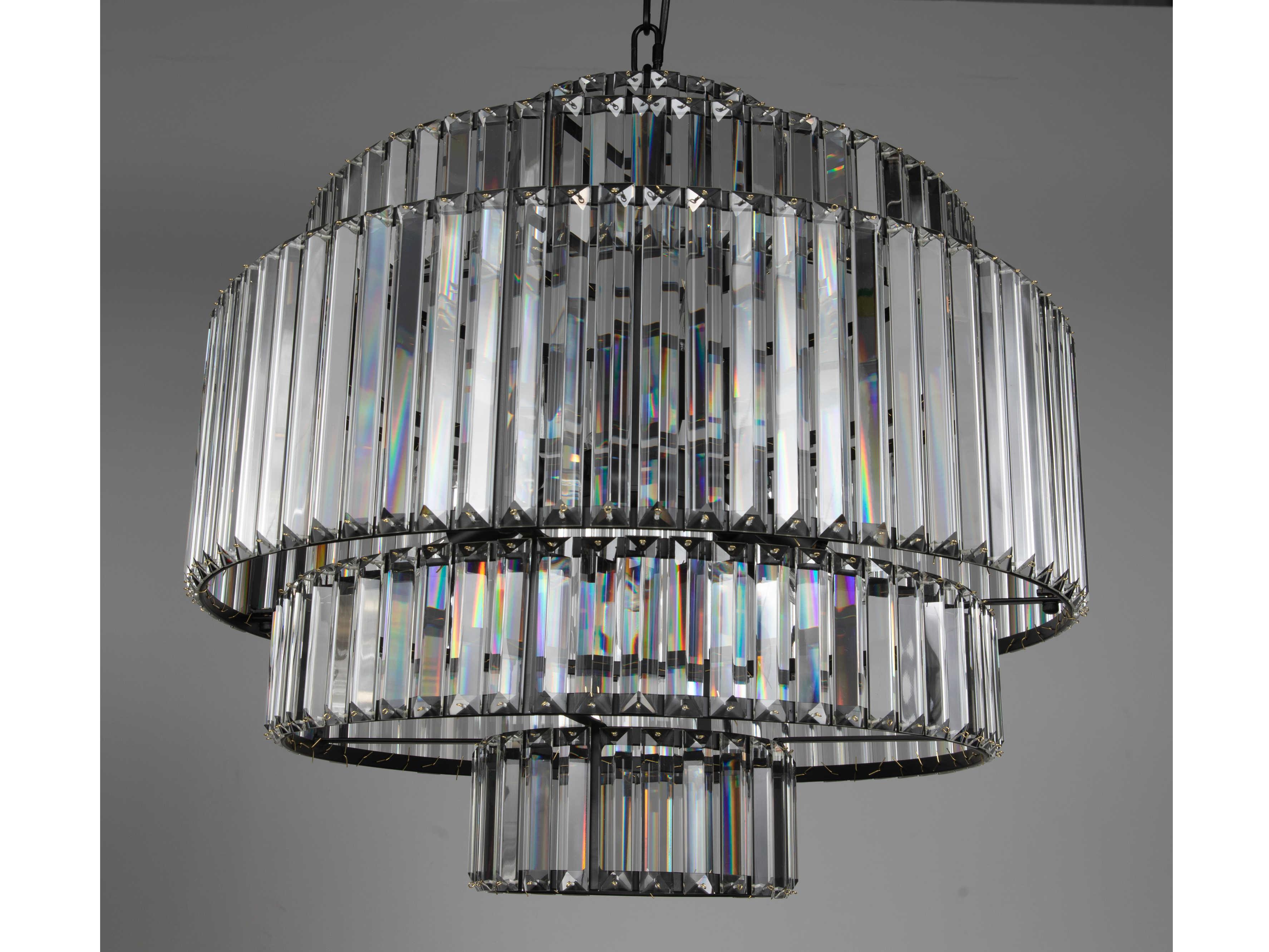 Noir 6-Light Matte Black Tiered Chandelier