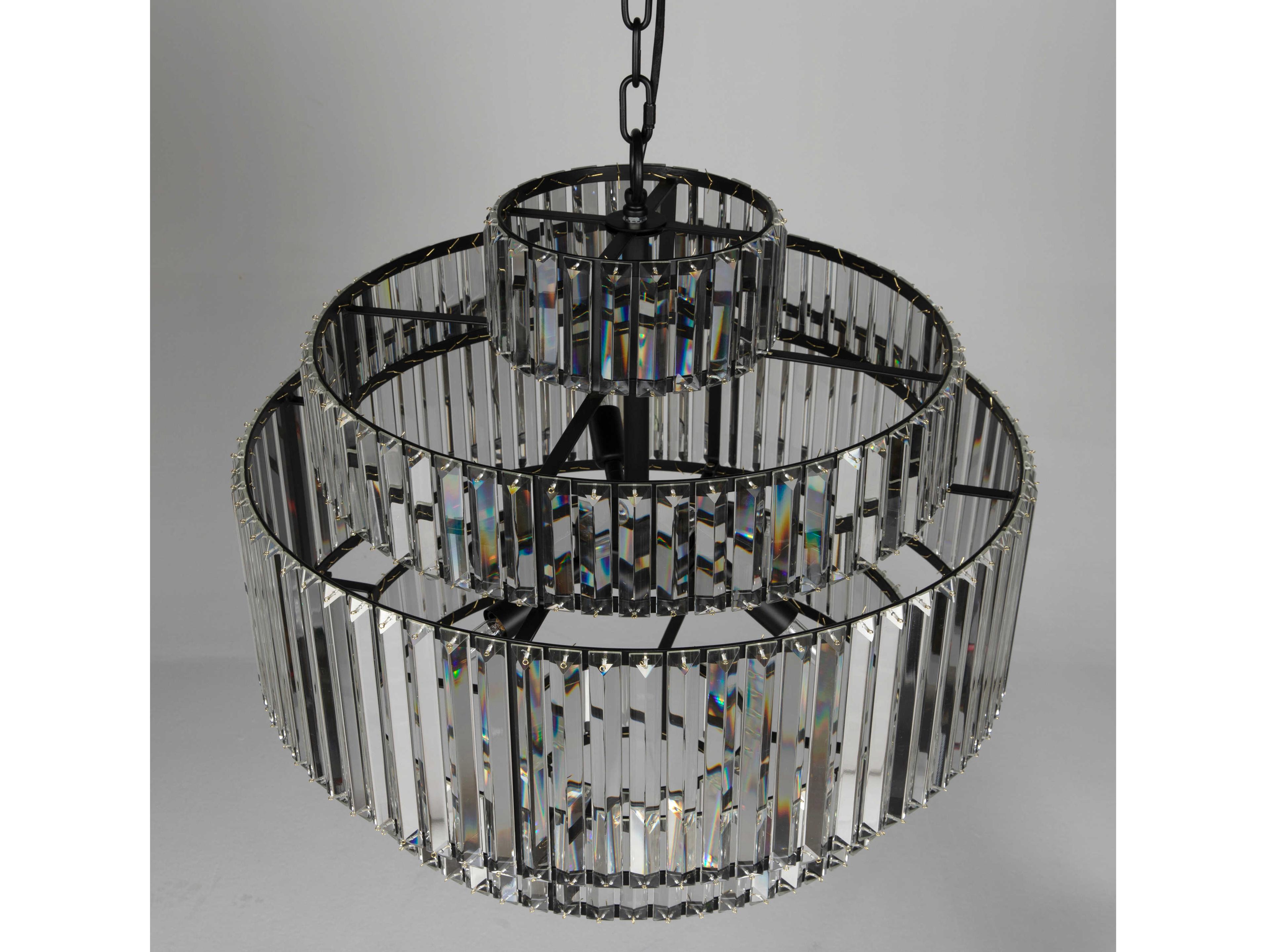 Noir 6-Light Matte Black Tiered Chandelier