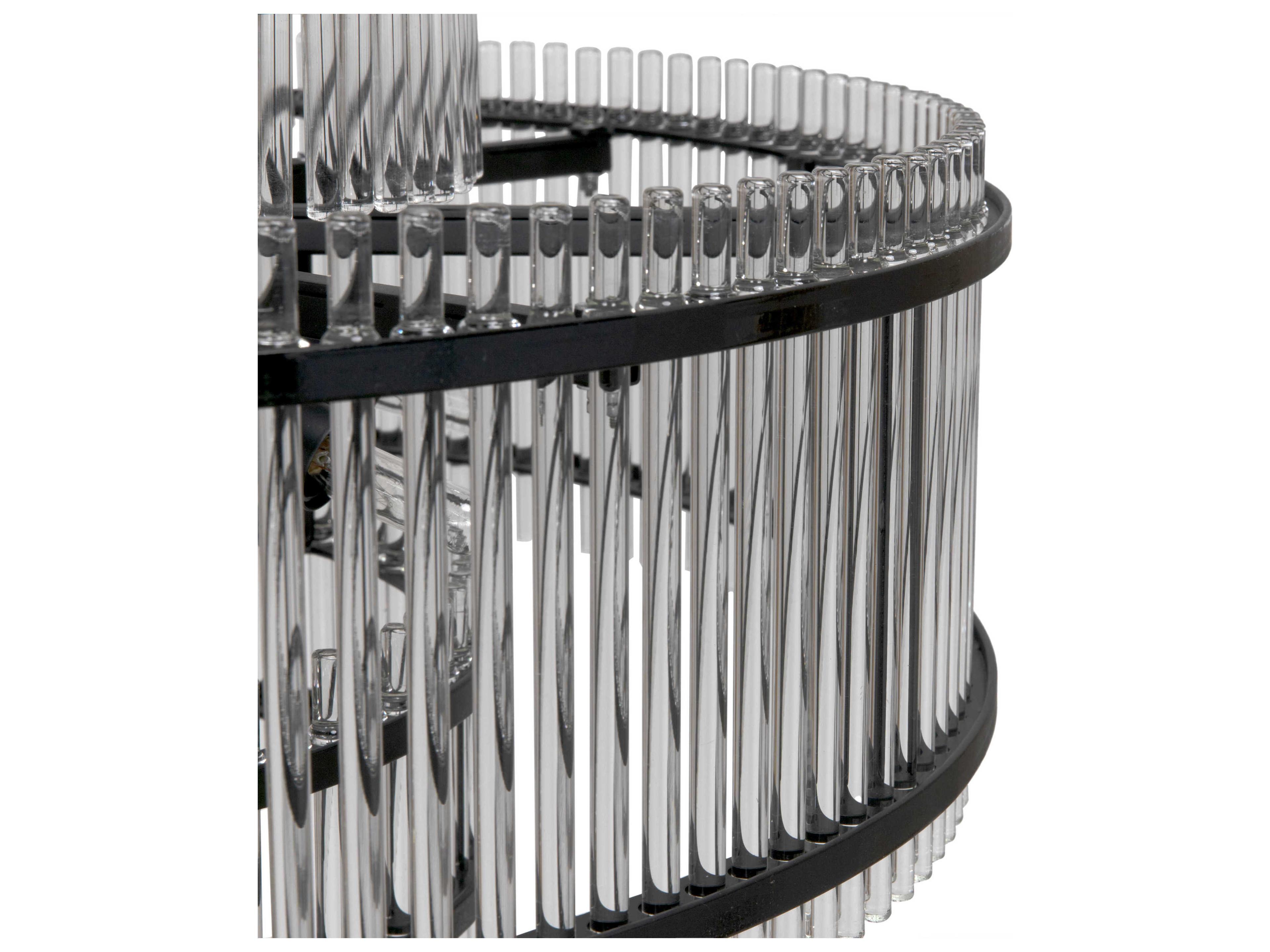 Noir 8-Light Matte Black Tiered Chandelier