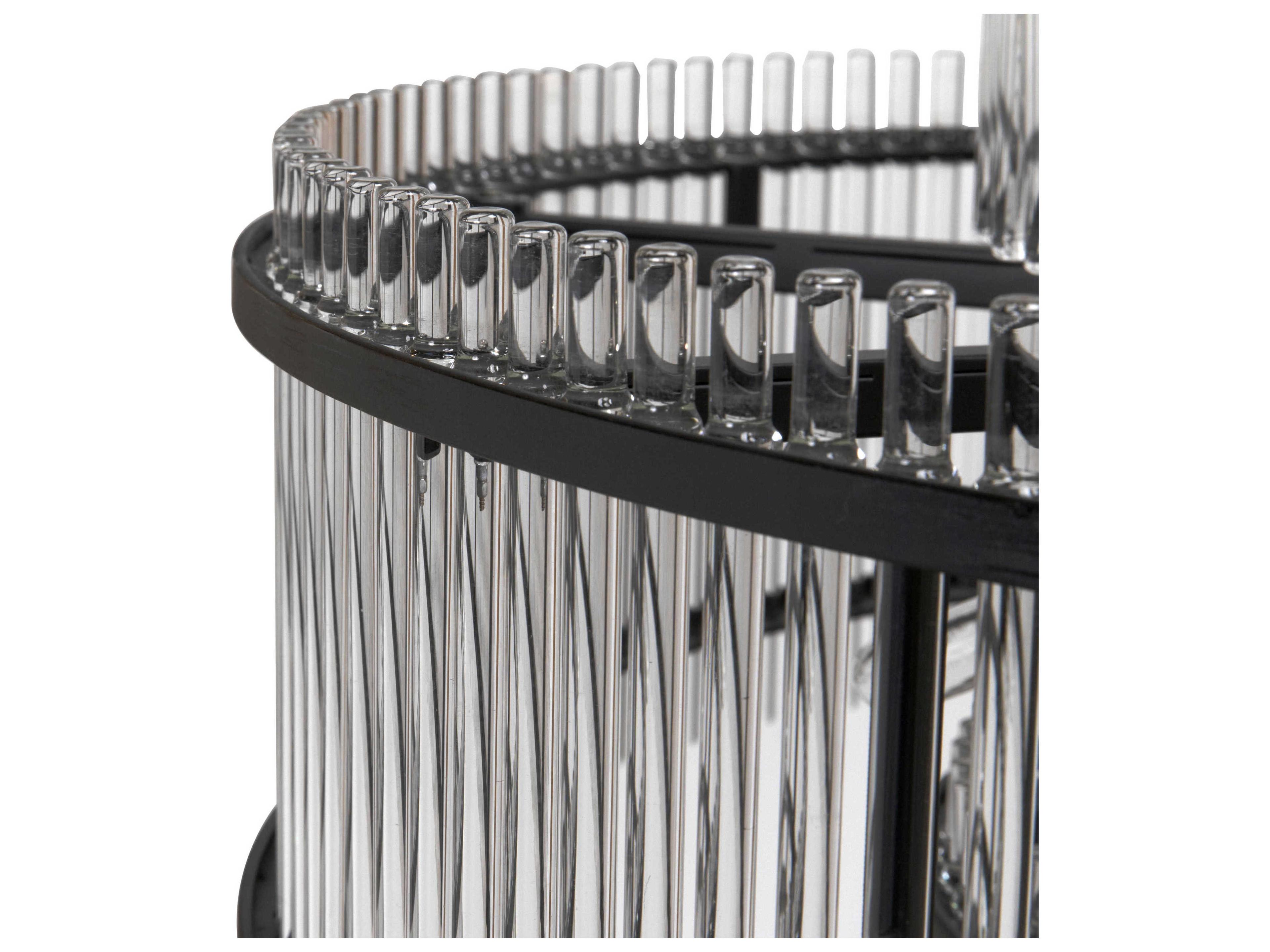 Noir 8-Light Matte Black Tiered Chandelier