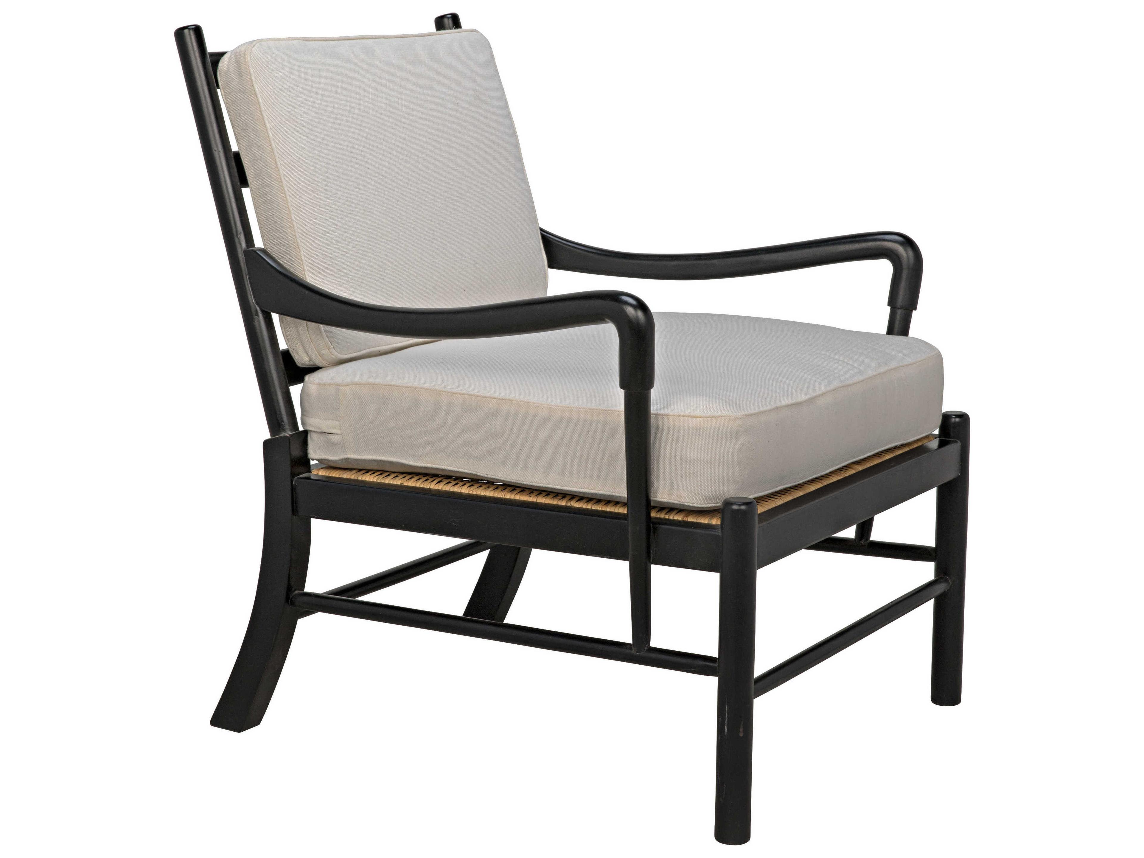 Noir Living Room White Fabric Accents Accent Chair