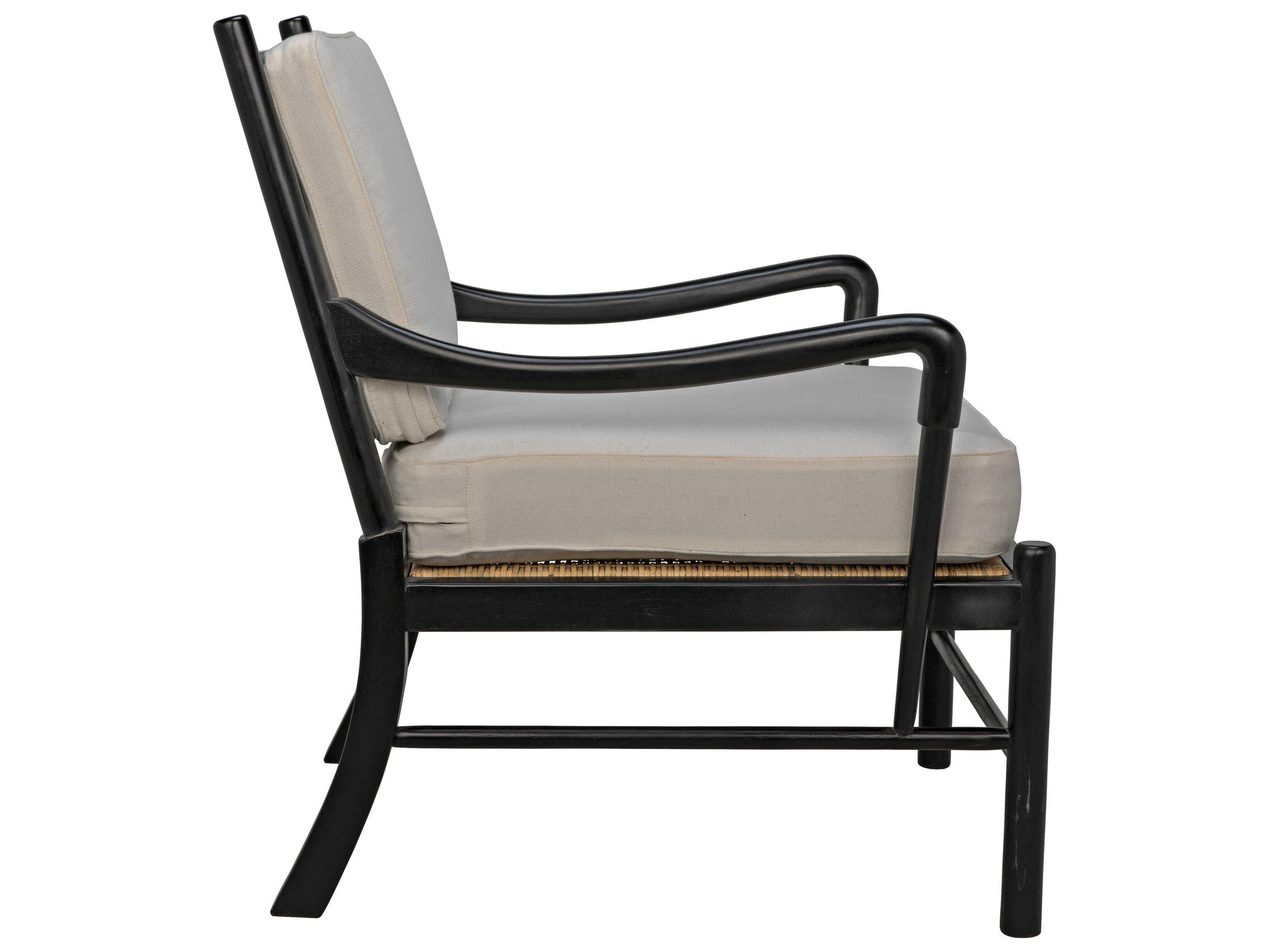 Noir Living Room White Fabric Accents Accent Chair