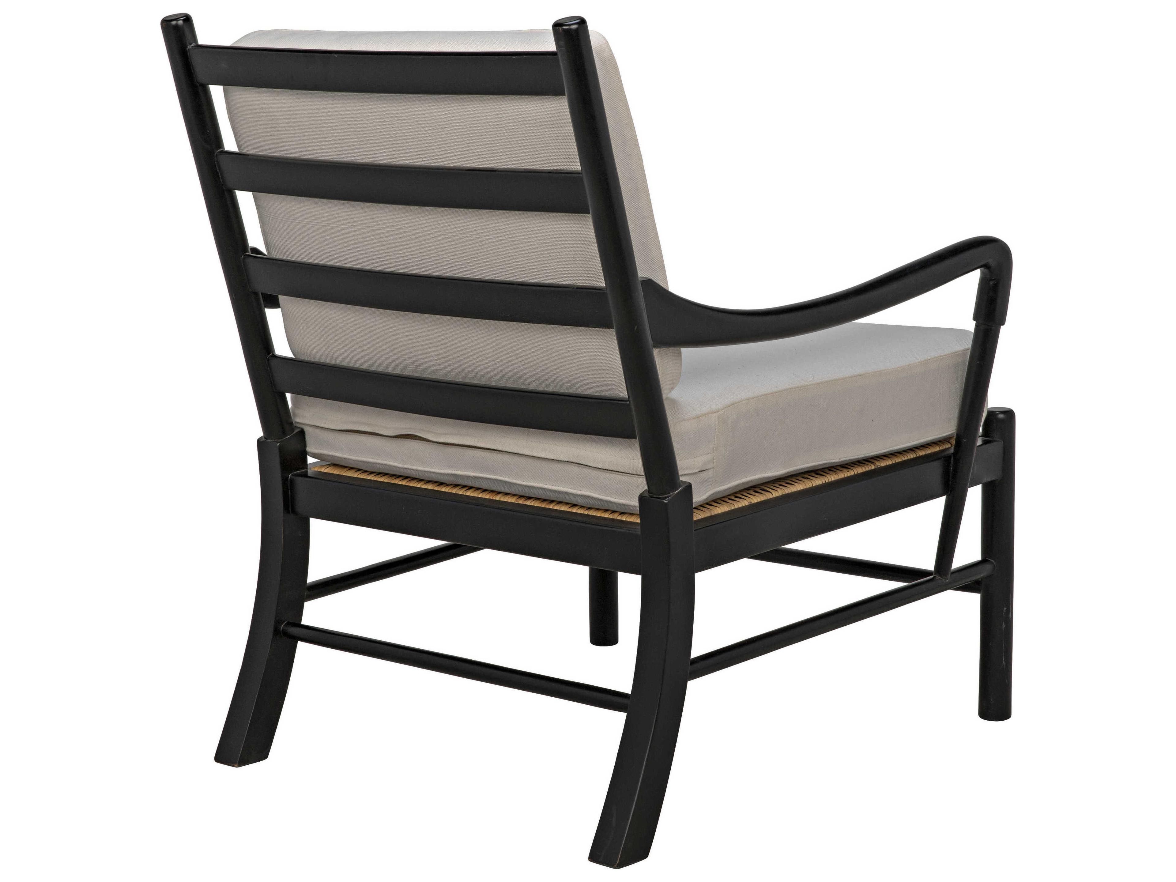 Noir Living Room White Fabric Accents Accent Chair