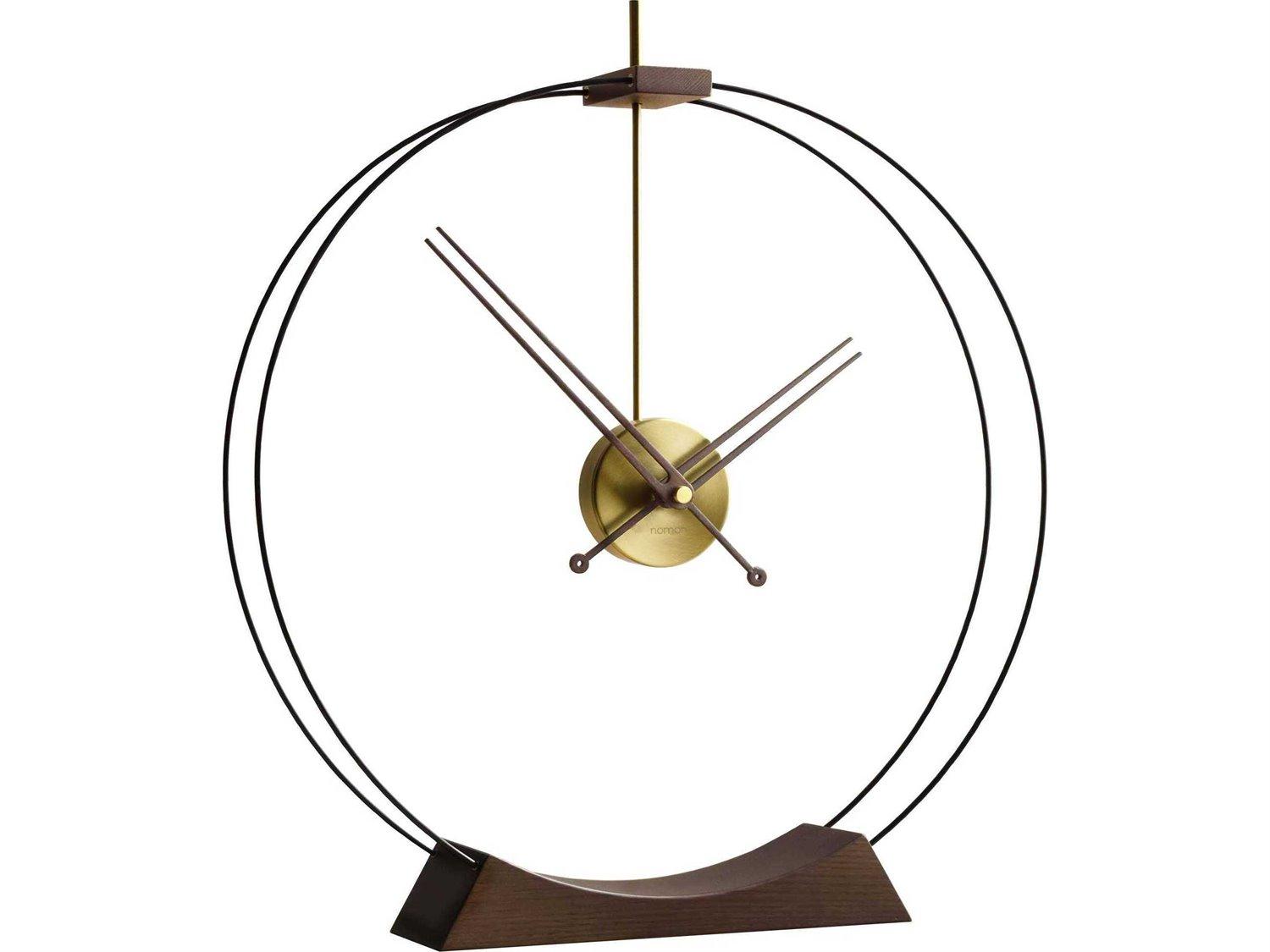 Nomon Aire Black Walnut Polished Brass Clock
