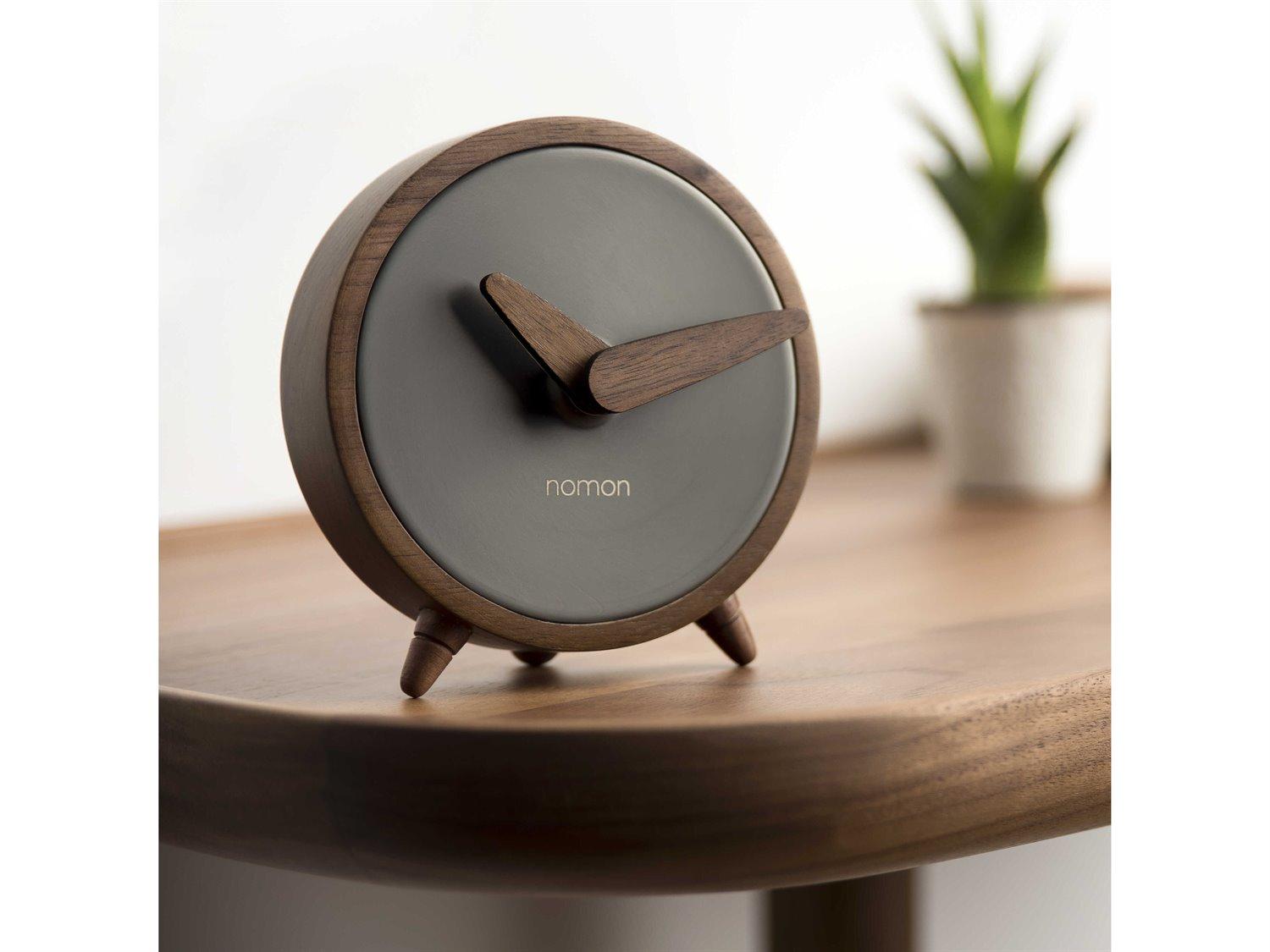 Nomon Atomo Graphite Walnut Clock