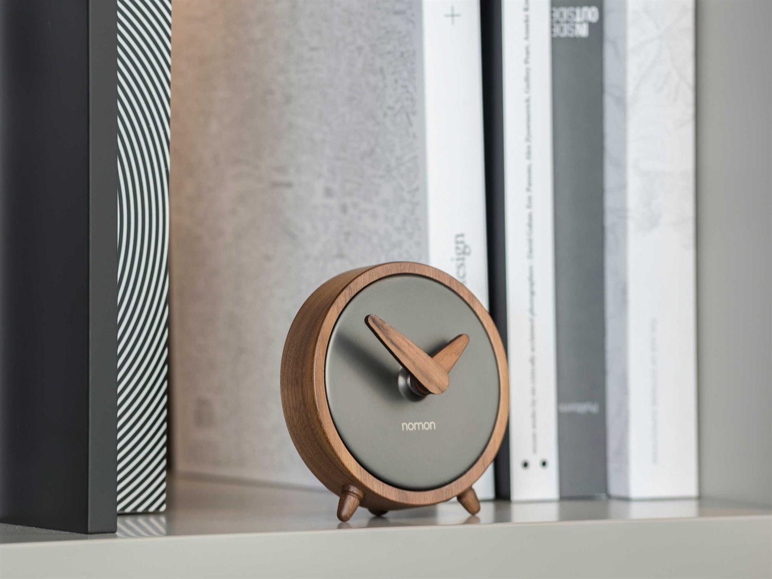 Nomon Atomo Graphite Walnut Clock