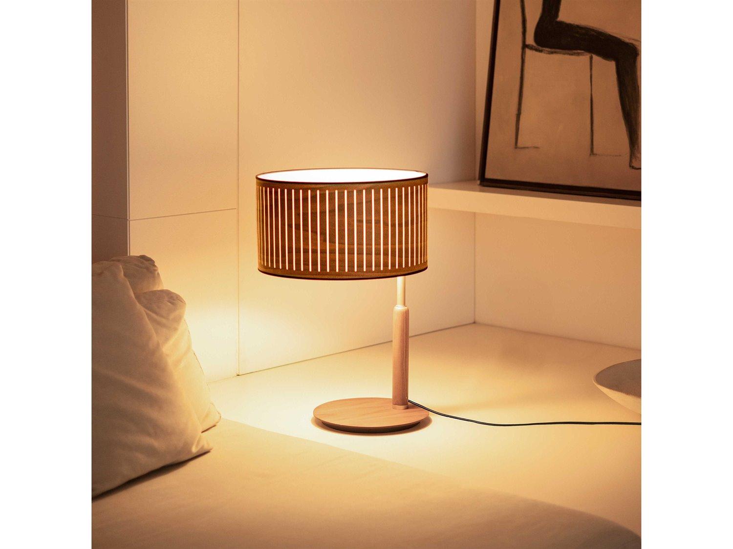 Nomon Autumn Brass Metal Natural Walnut Brown Table Lamp