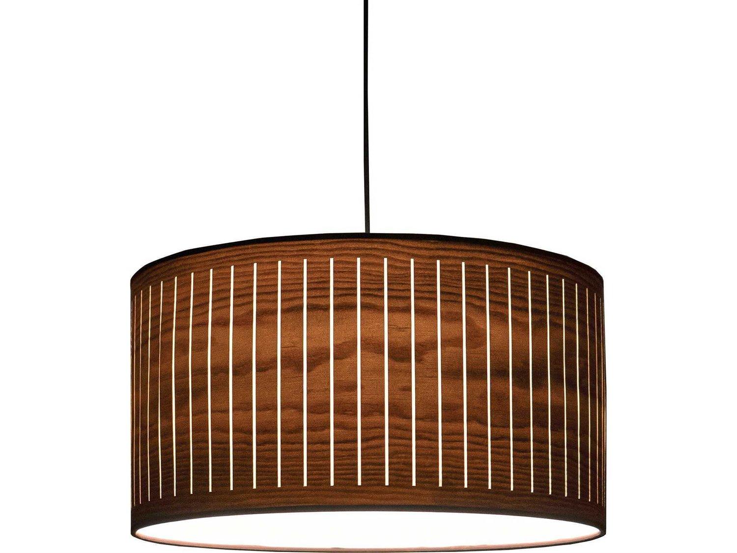 Nomon Autumn 1-Light Natural Walnut Brown Drum Pendant
