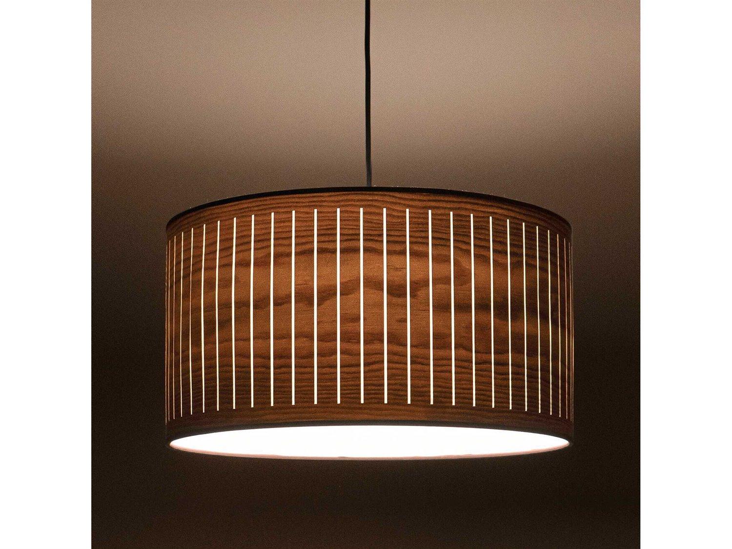 Nomon Autumn 1-Light Natural Walnut Brown Drum Pendant
