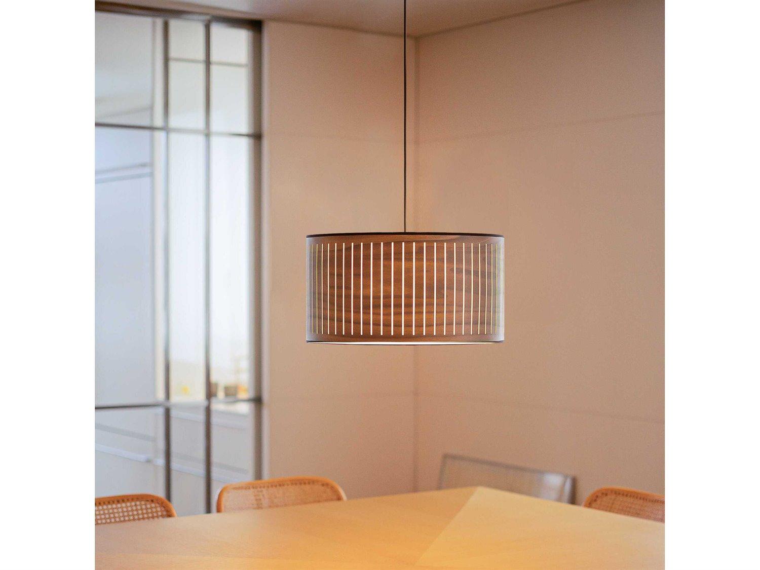 Nomon Autumn 1-Light Natural Walnut Brown Drum Pendant