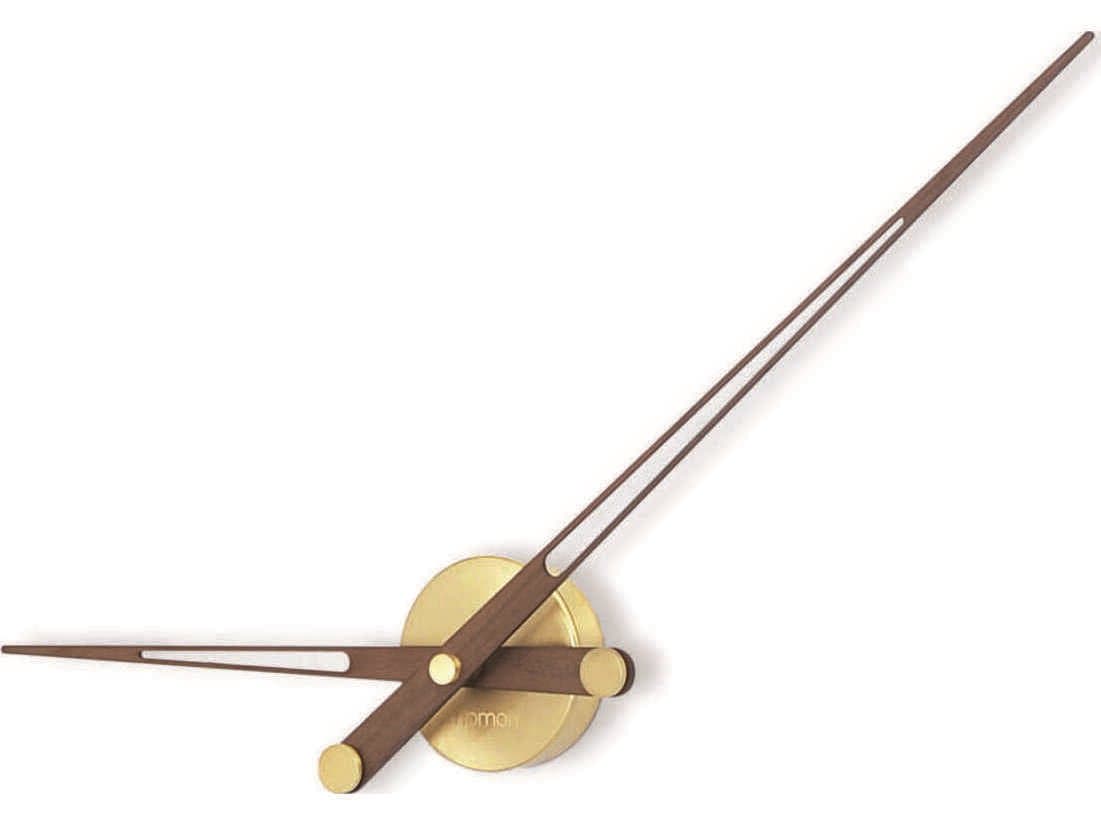Nomon Axioma Polished Brass Walnut Wall Clock