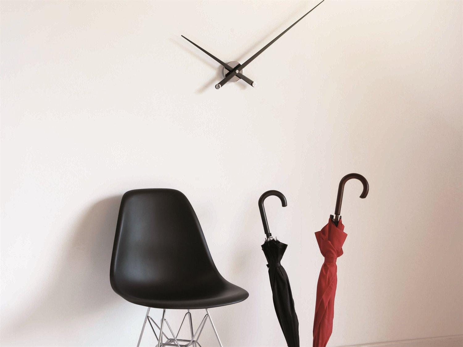 Nomon Axioma Chrome Black Lacquered Walnut Wall Clock