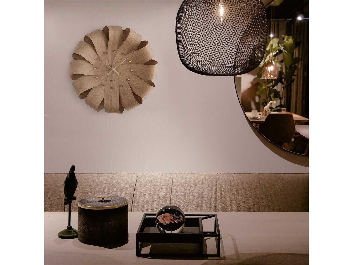 Nomon Brisa Oak  Polished Brass Wall Clock